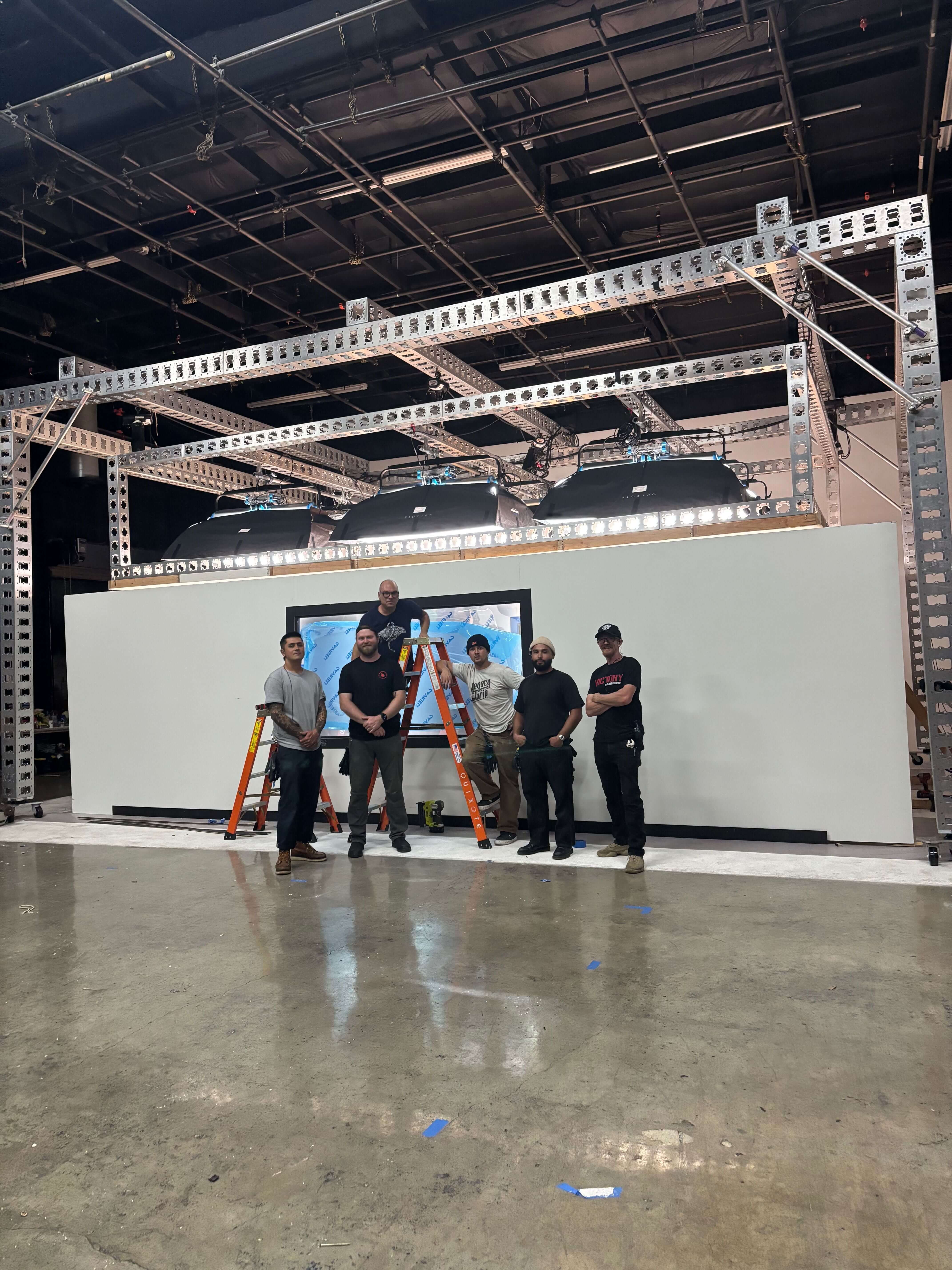 grip crew on stage in hollywood