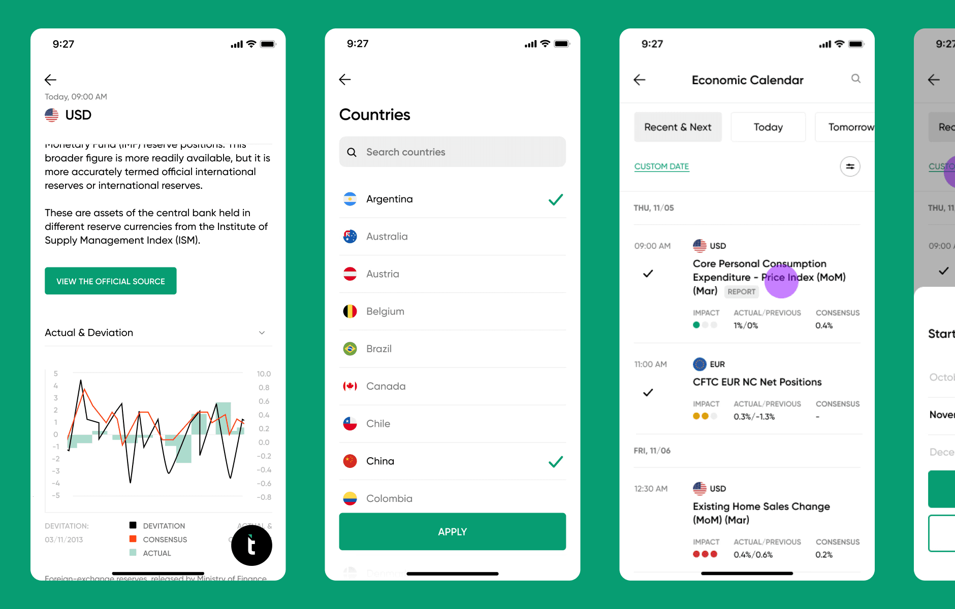 Economic Calendar feature.