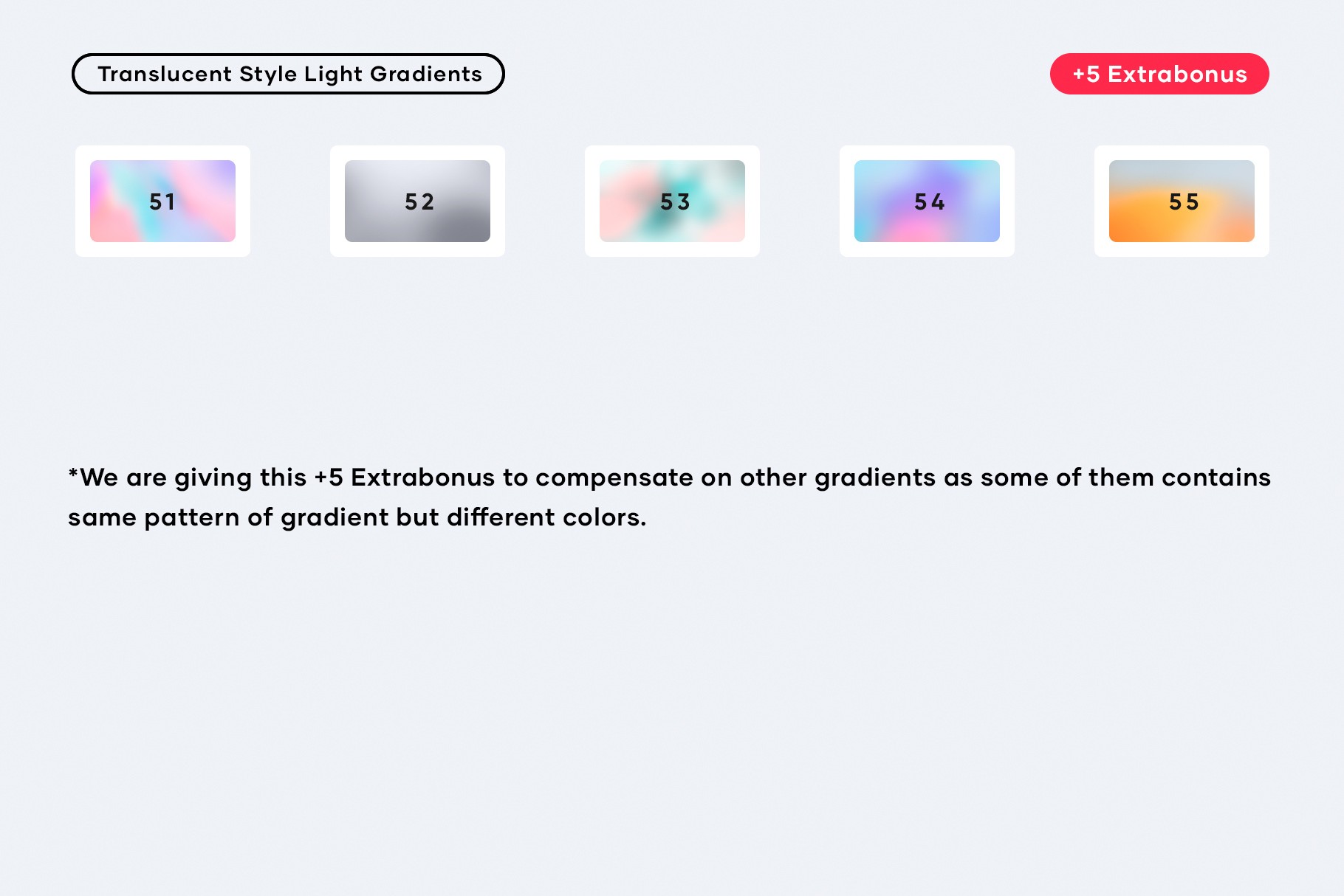 Extra bonus gradients included in the pack, showcasing additional color variations.