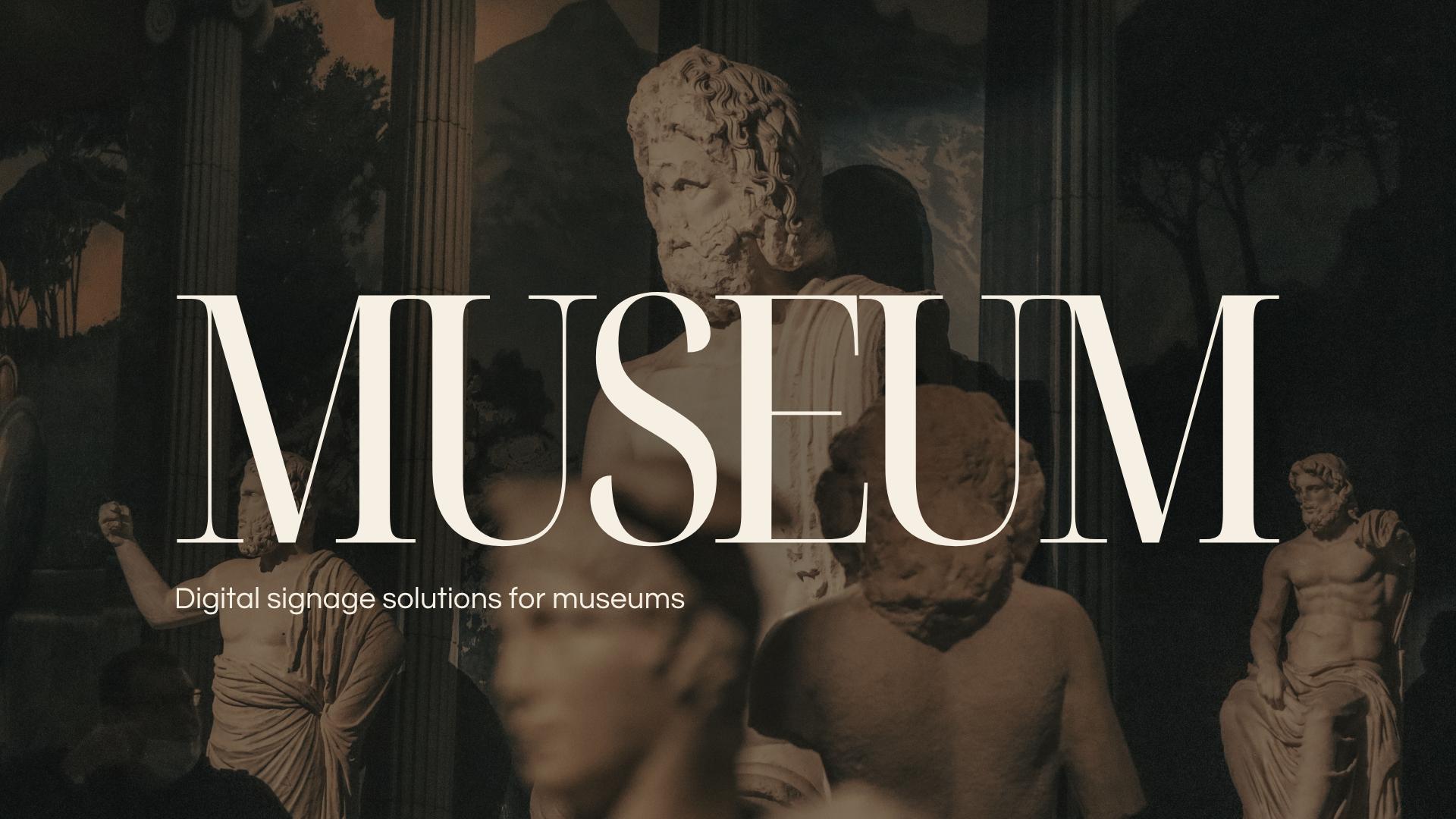Museum digital signage template featuring artwork and visitor information.