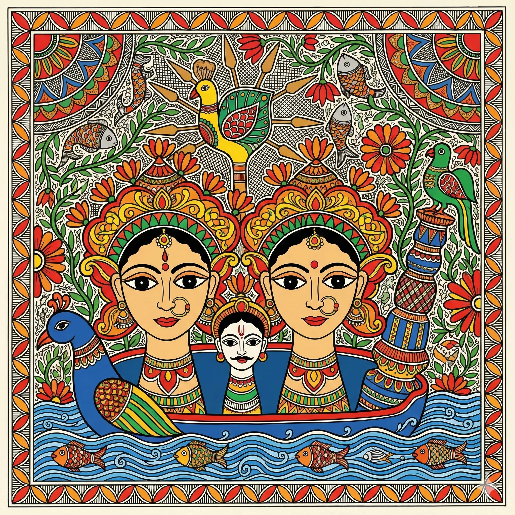 Lord Krishna’s daughter Sama—cursed to take the form of a bird—is comforted by her brother Sambh, who assures her that he will restore her to human form- hindi version