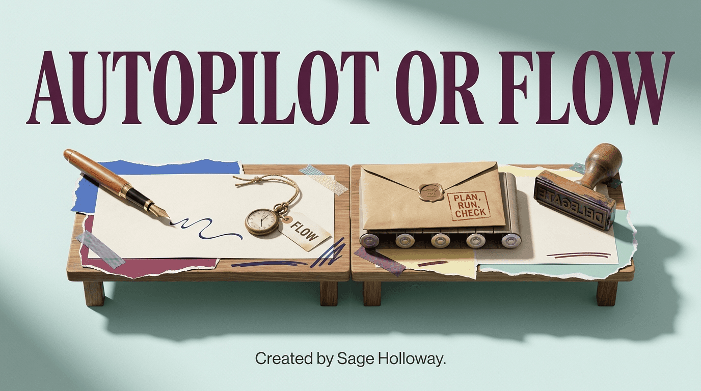Editorial illustration comparing Claude Code autopilot workflow with GitHub Copilot inline flow