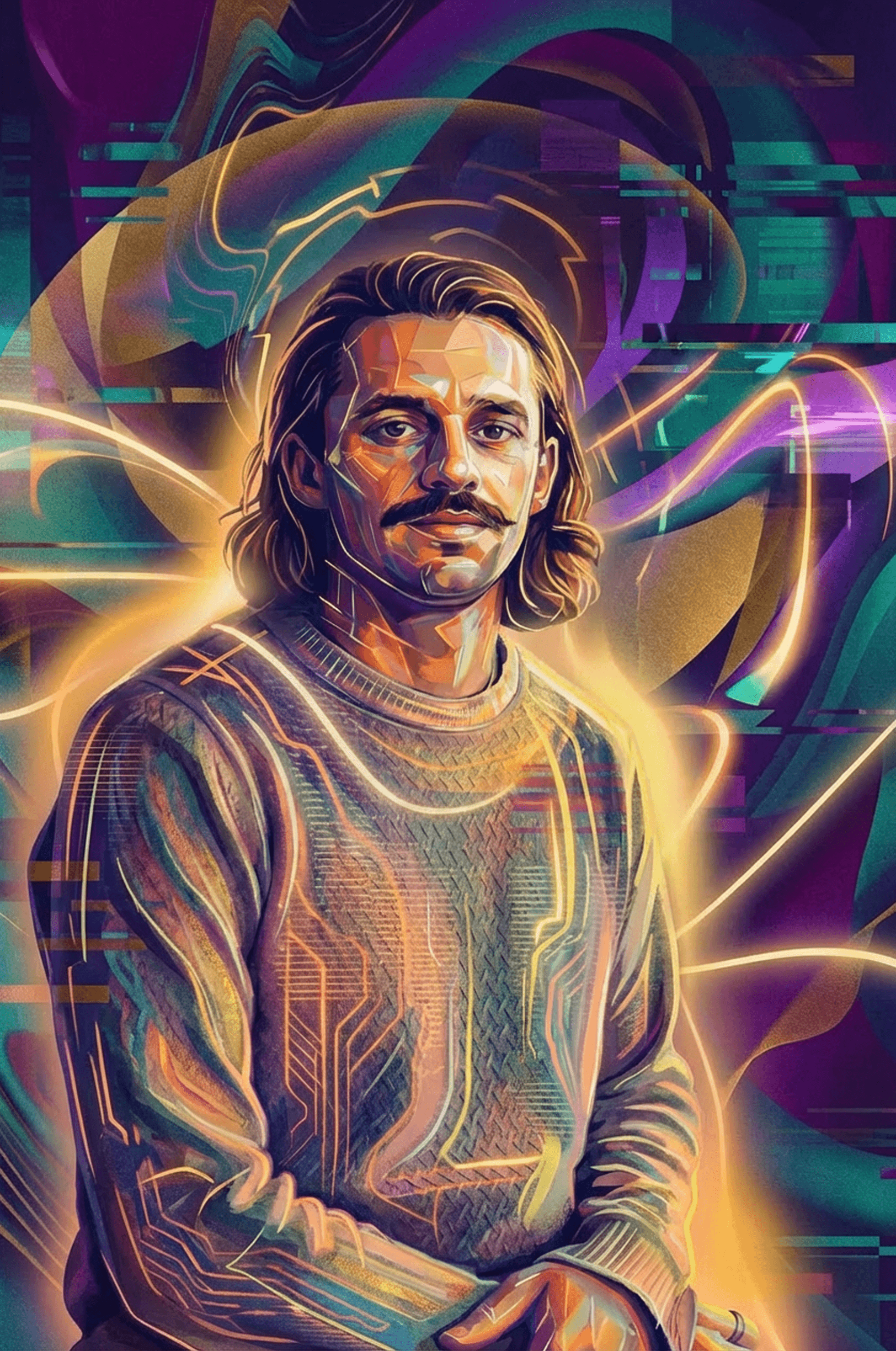 Portrait of portfolio creator – back view