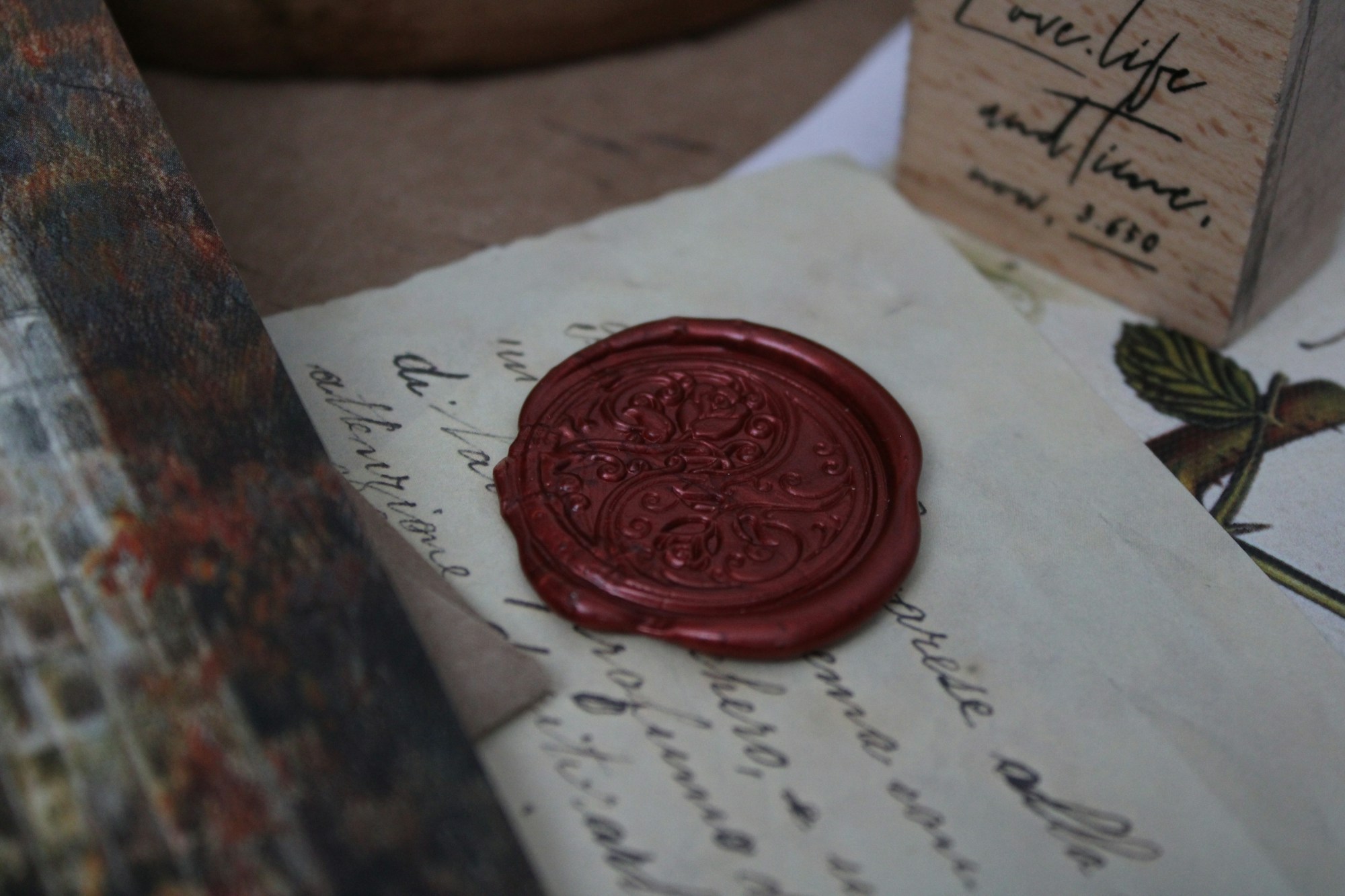 A letter closed with a red wax seal