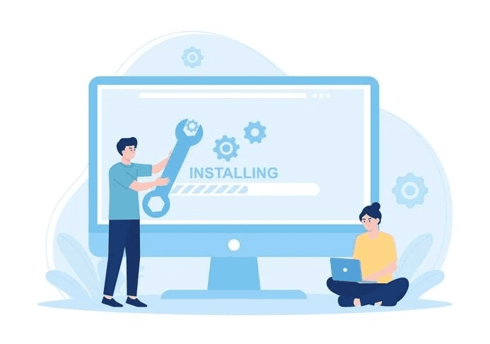 The installation process of TortoiseSVN on a Windows machine.