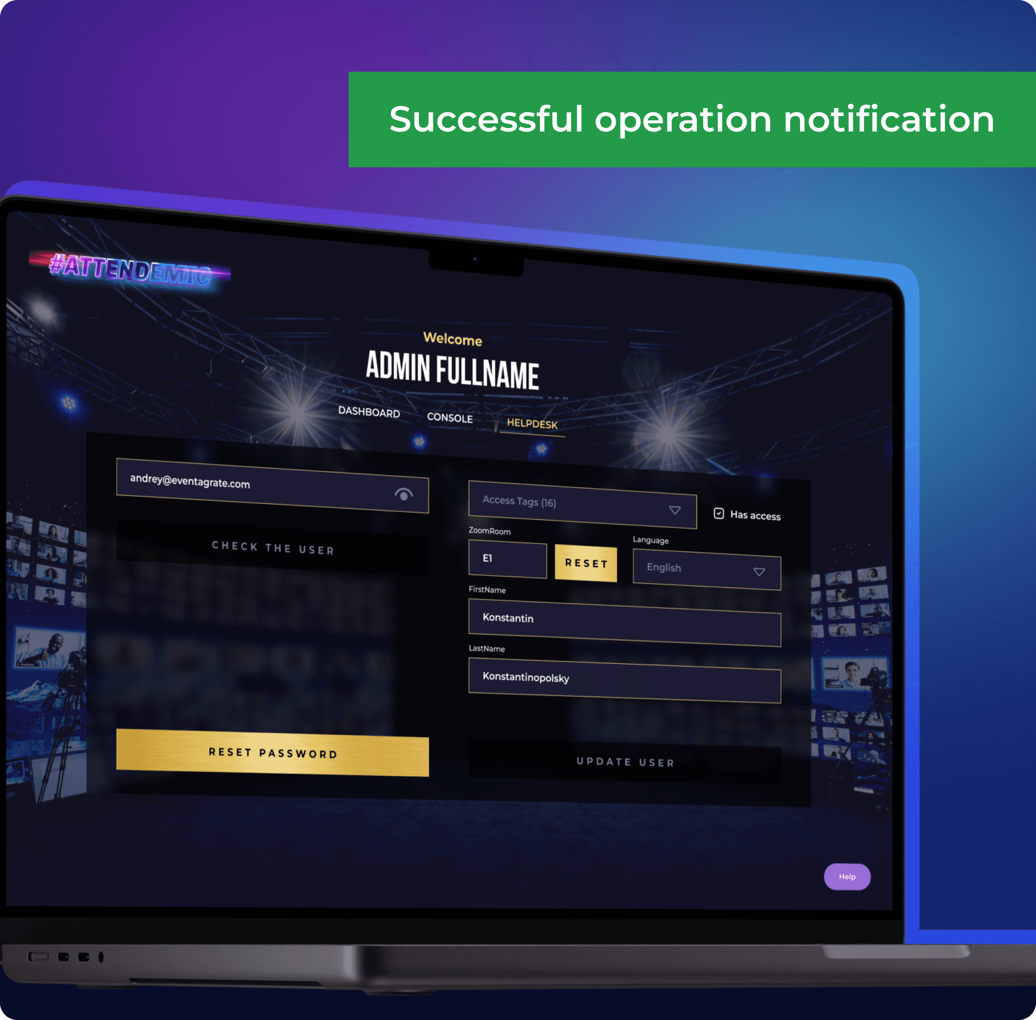 Interactive web pages feature at the Online Event Platform for Worre Studios