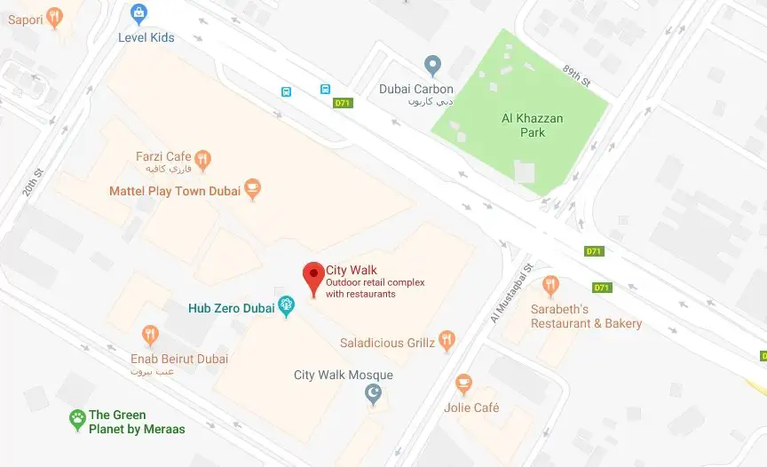 City Walk Dubai Location