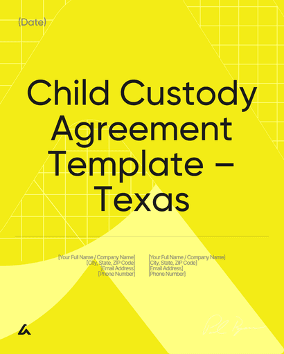 Child Custody Agreement Template – Texas