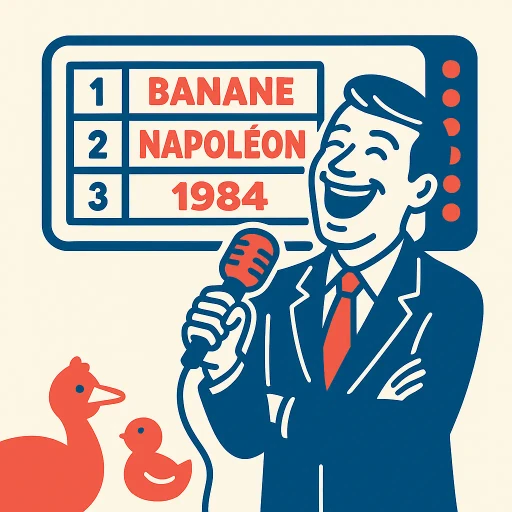 Animateur de quiz burlesque avec tableau de scores lors d'un team building La Jeance
