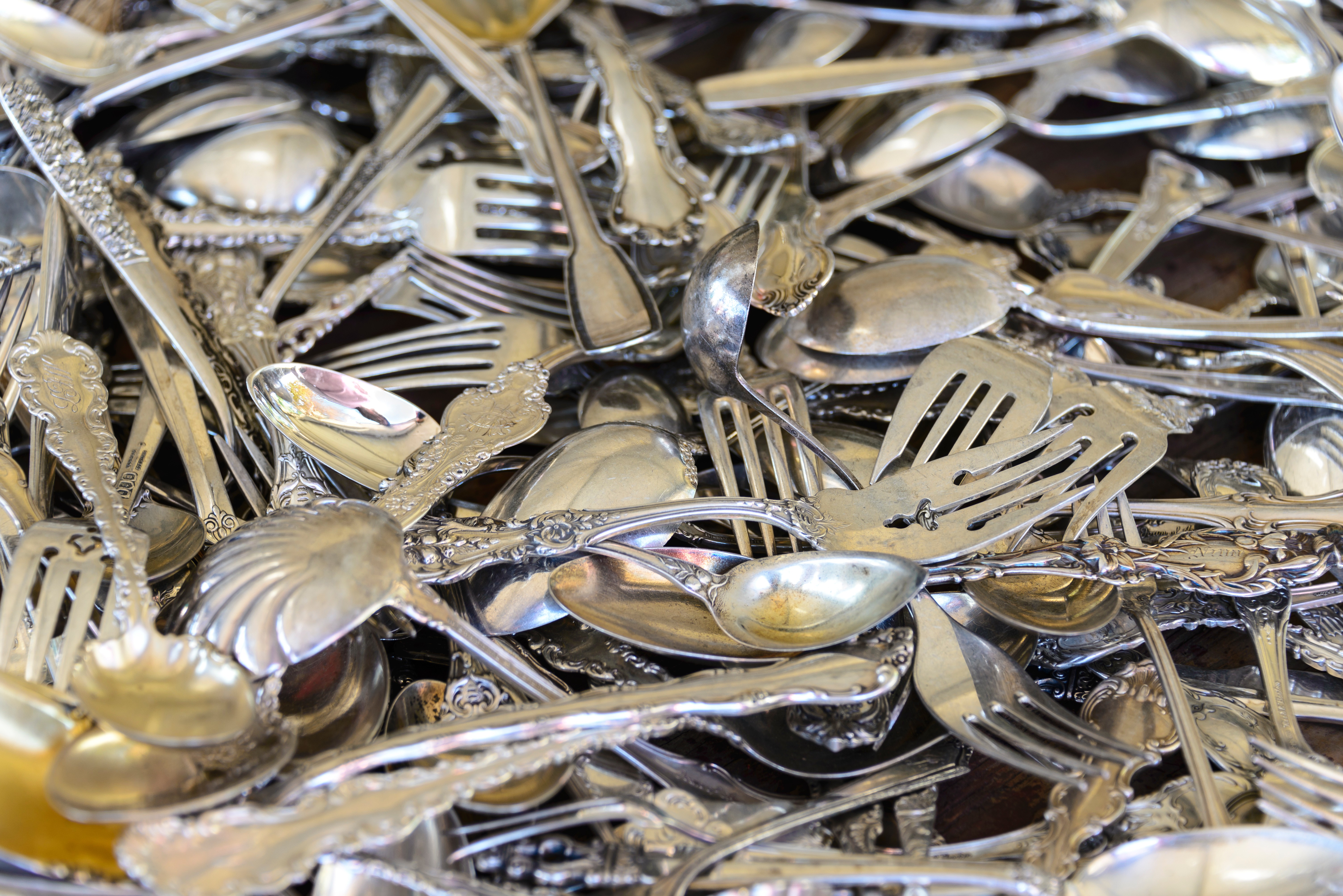 Bulk collection of .800 fine silver flatware common in European estate sets.