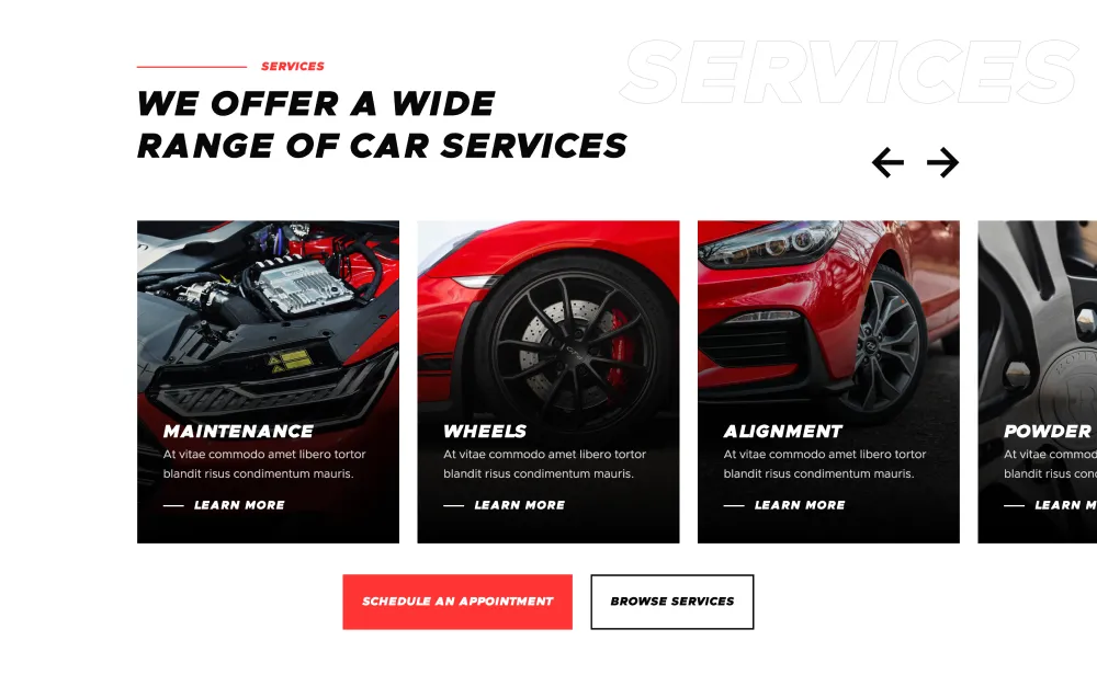 Auto Service Website Design