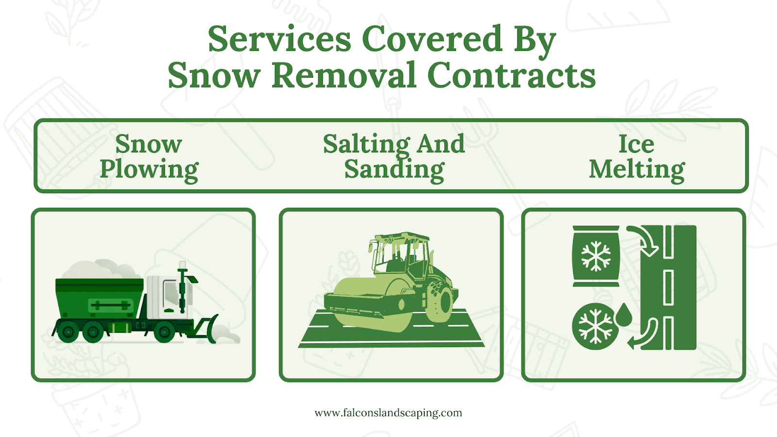 Winter services that are covered in a commercial snow removal contract.