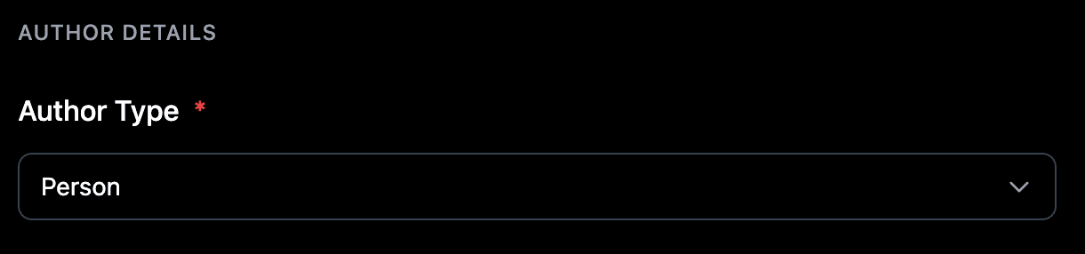 Author type selector