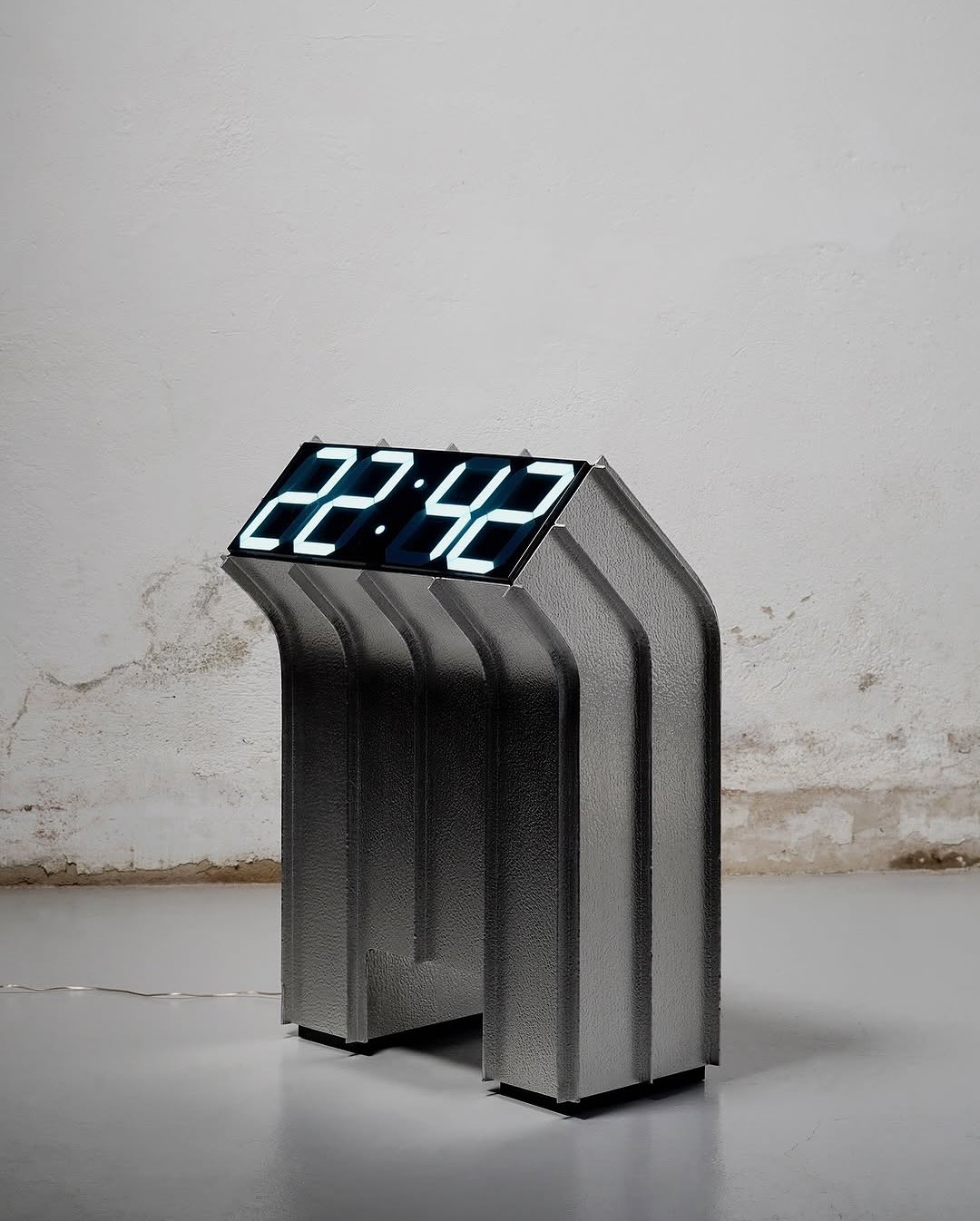 blue spiral light on red background