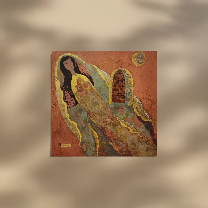 premium art poster and canvas prints, with originals available, from QART , of the artwork " Blush Moon "