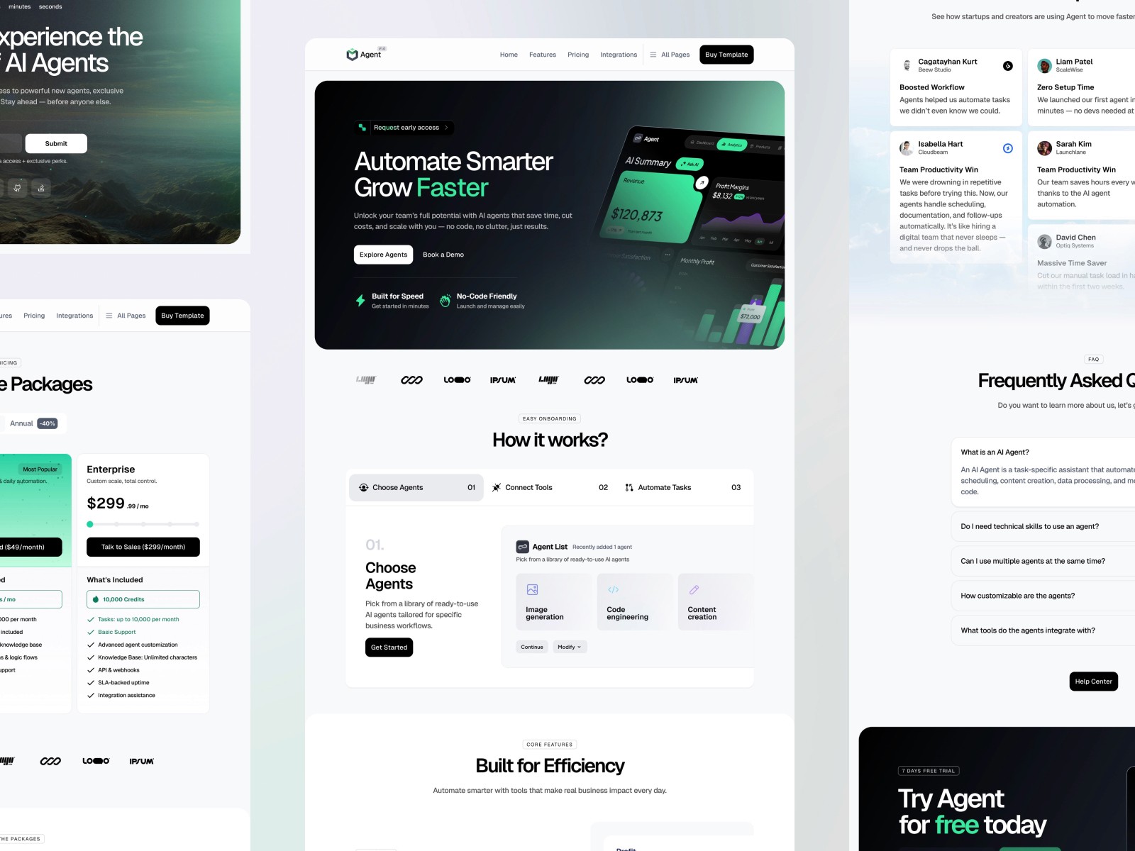 Agentix — 现代动效 AI 产品官网设计灵感