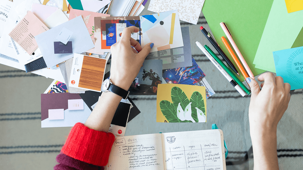 brand designer selecting inspiration