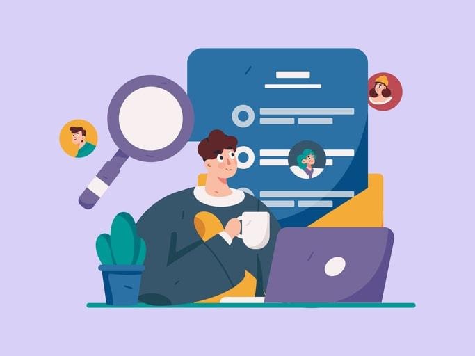 A diverse group of job seekers exploring IT agency jobs.