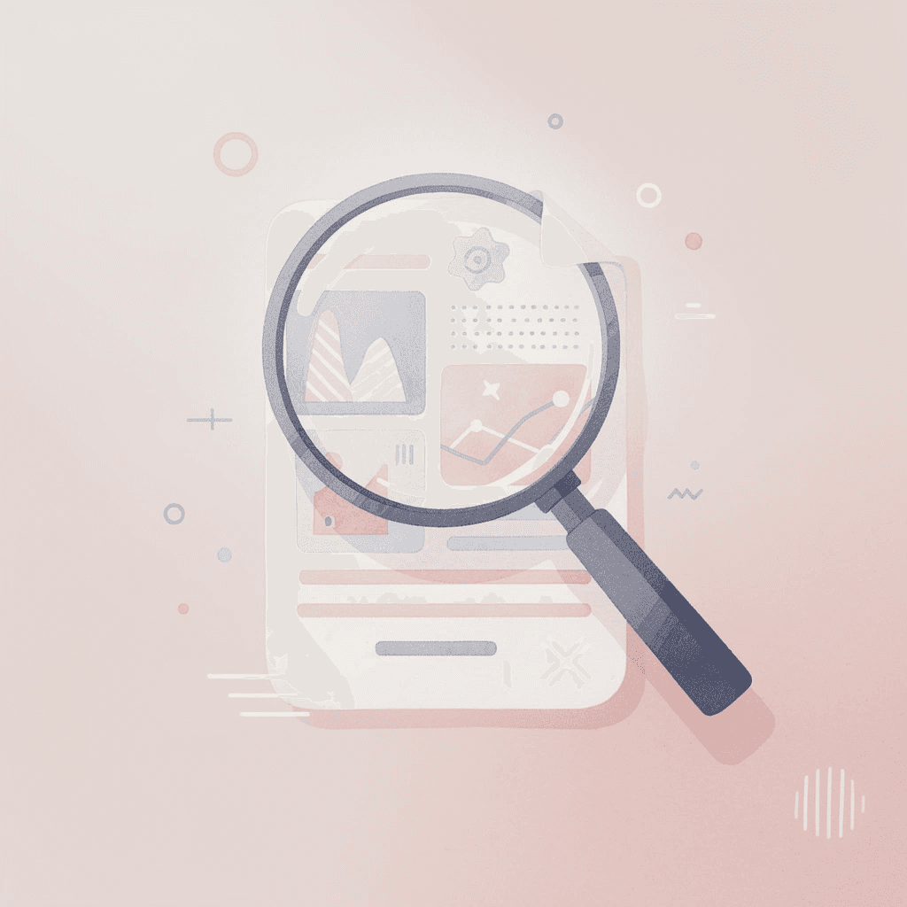 Magnifying glass examining data patterns representing myth analysis