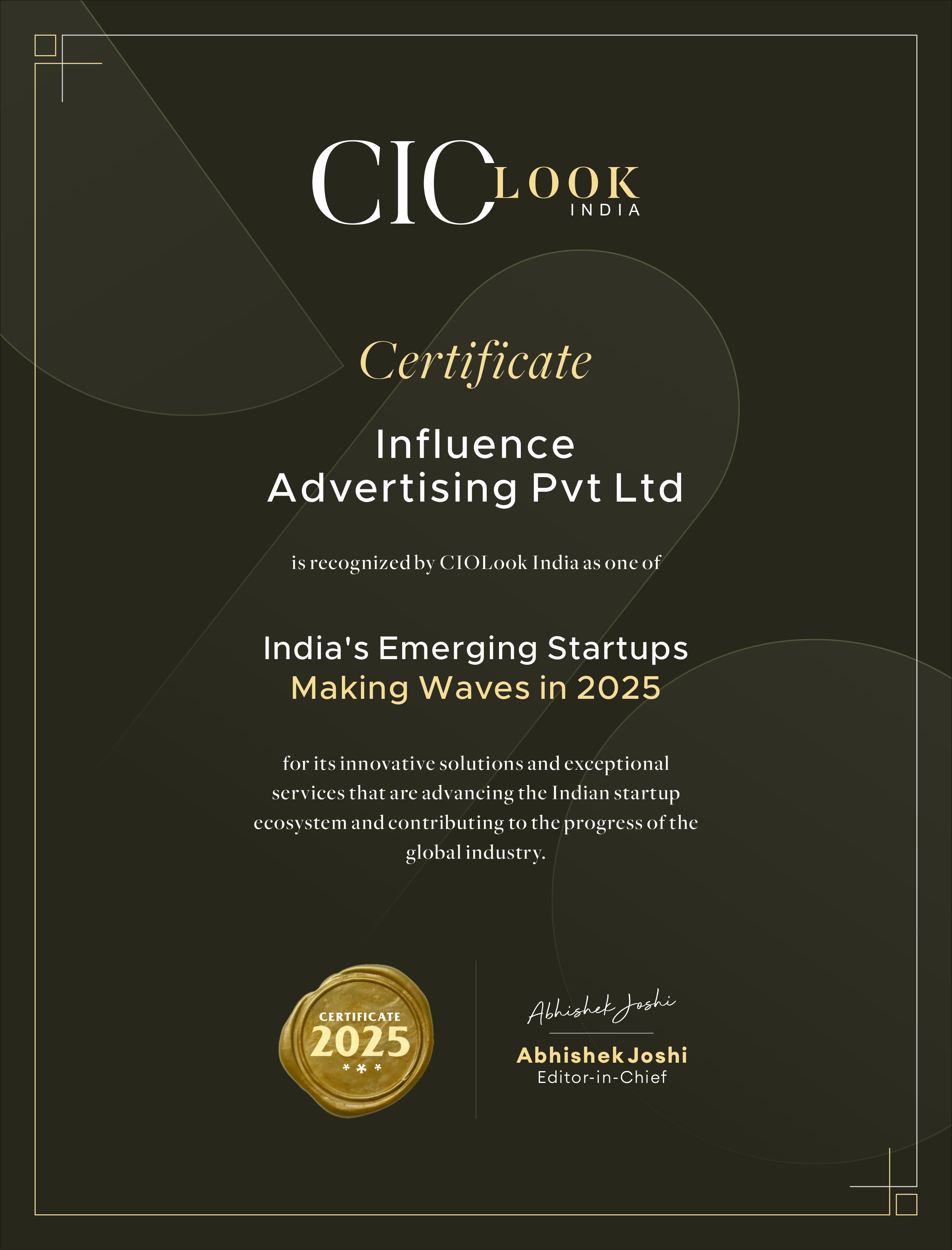 RECOGNIZED BY SILICON INDIA AS - 10 BEST CORPORATE VIDEO PRODUCTION STARTUPS - 2024