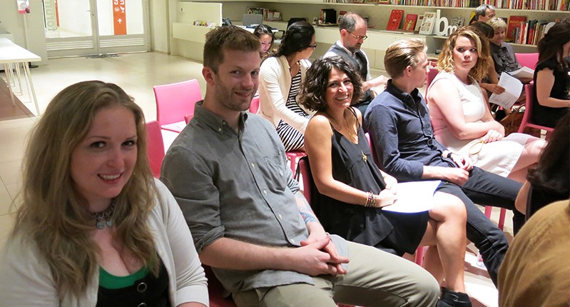 seated students at the final project presentation