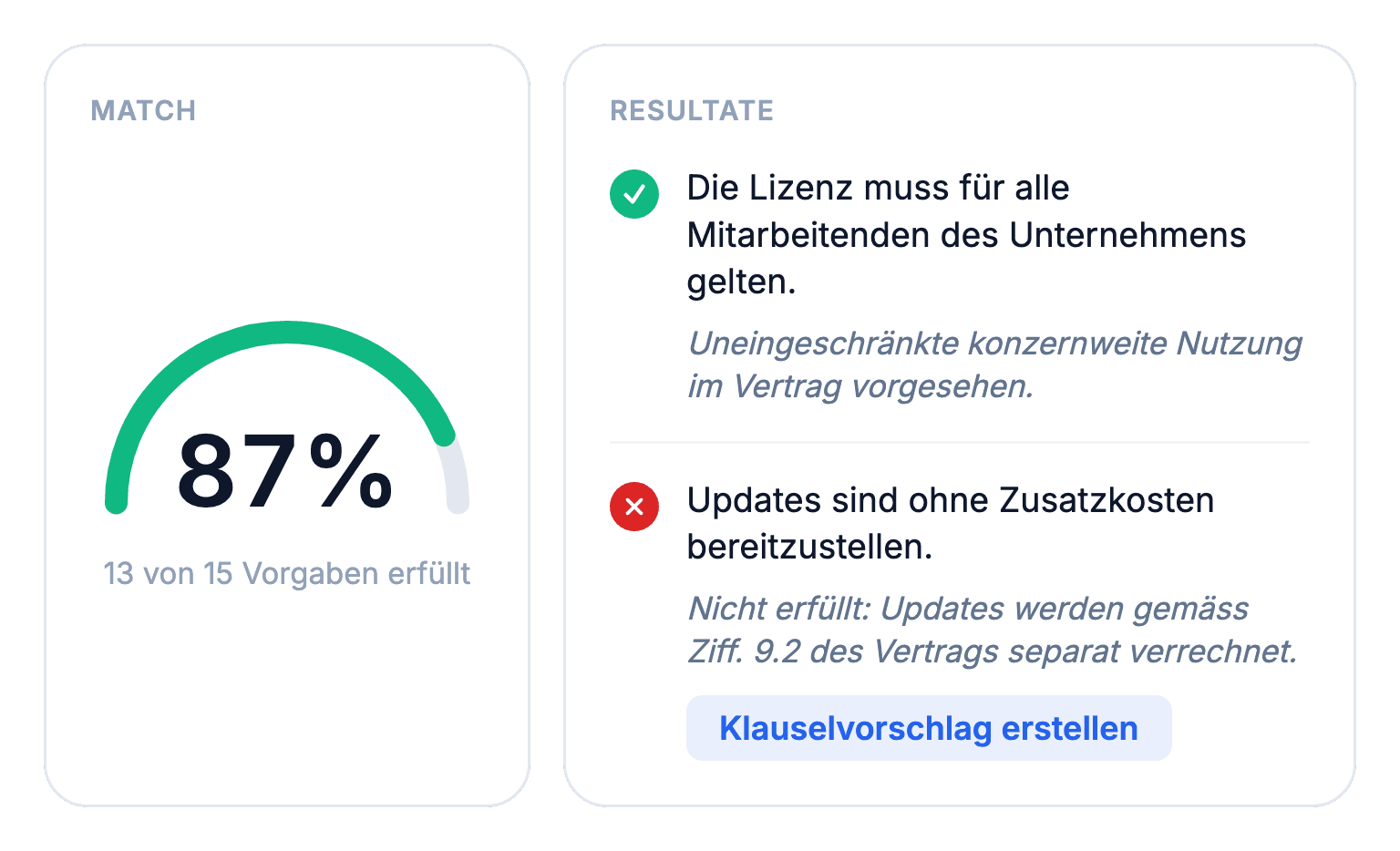 Benchmark Benutzeroberfläche