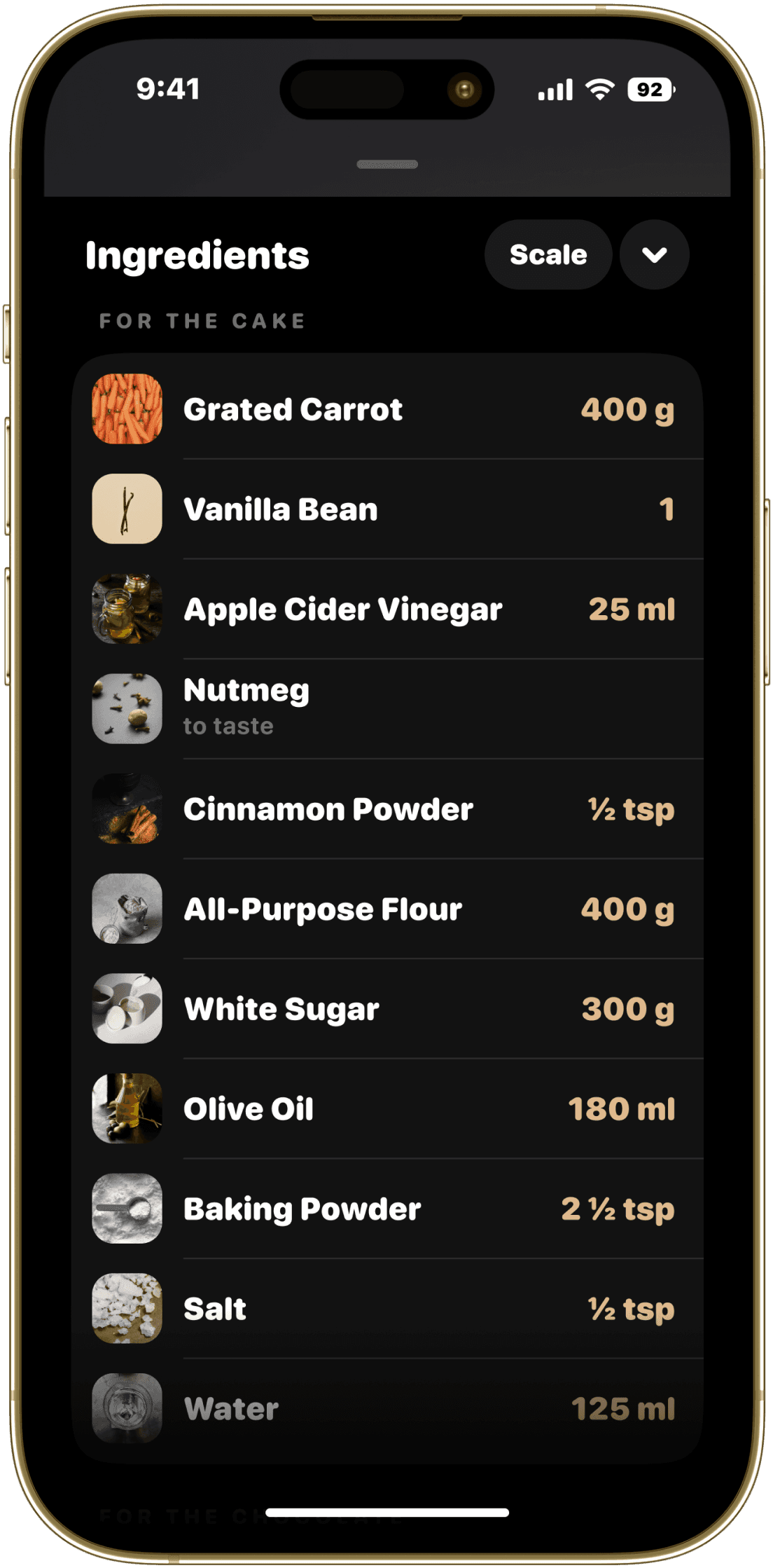 whatz2eat recipe ingredients screenshot iphone 14 pro gold