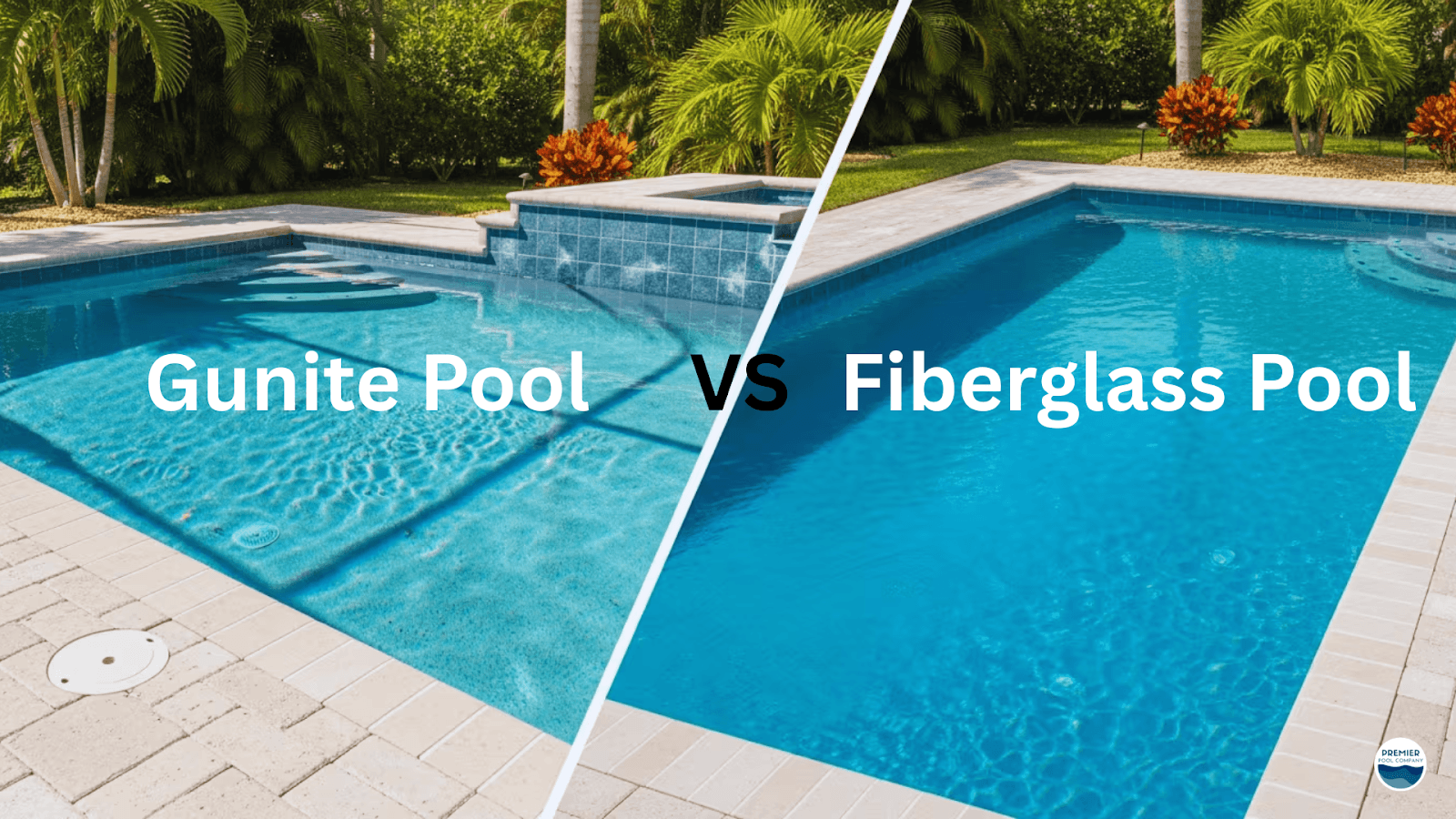 Gunite vs fiberglass pool cost installation and maintenance comparison infographic