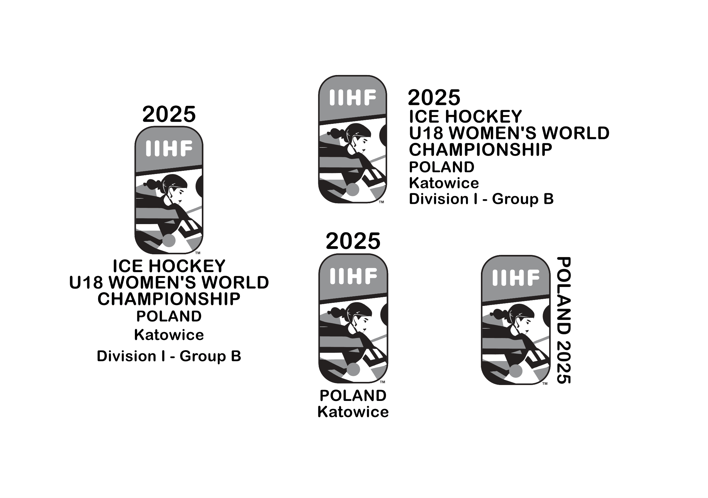 logo koncepcyjne na mistrzostwa kobiet w 2025 wersja mono