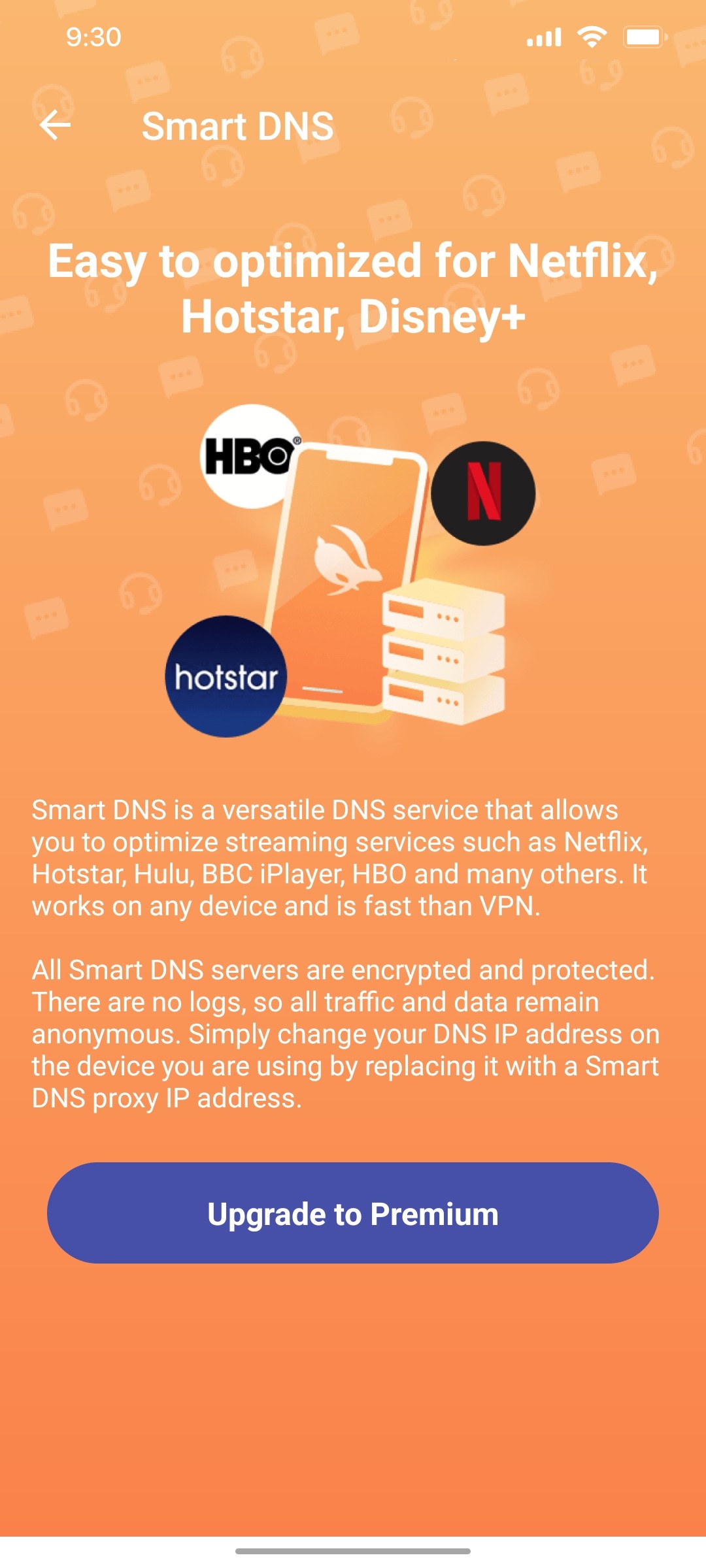 turbo vpn Smart DNS screen