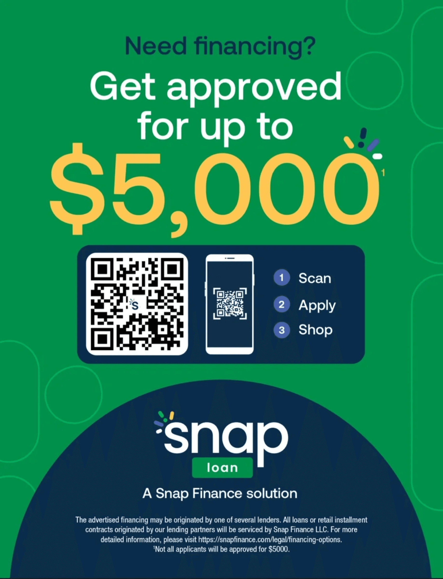 Snap finance get approbed for up to 5k