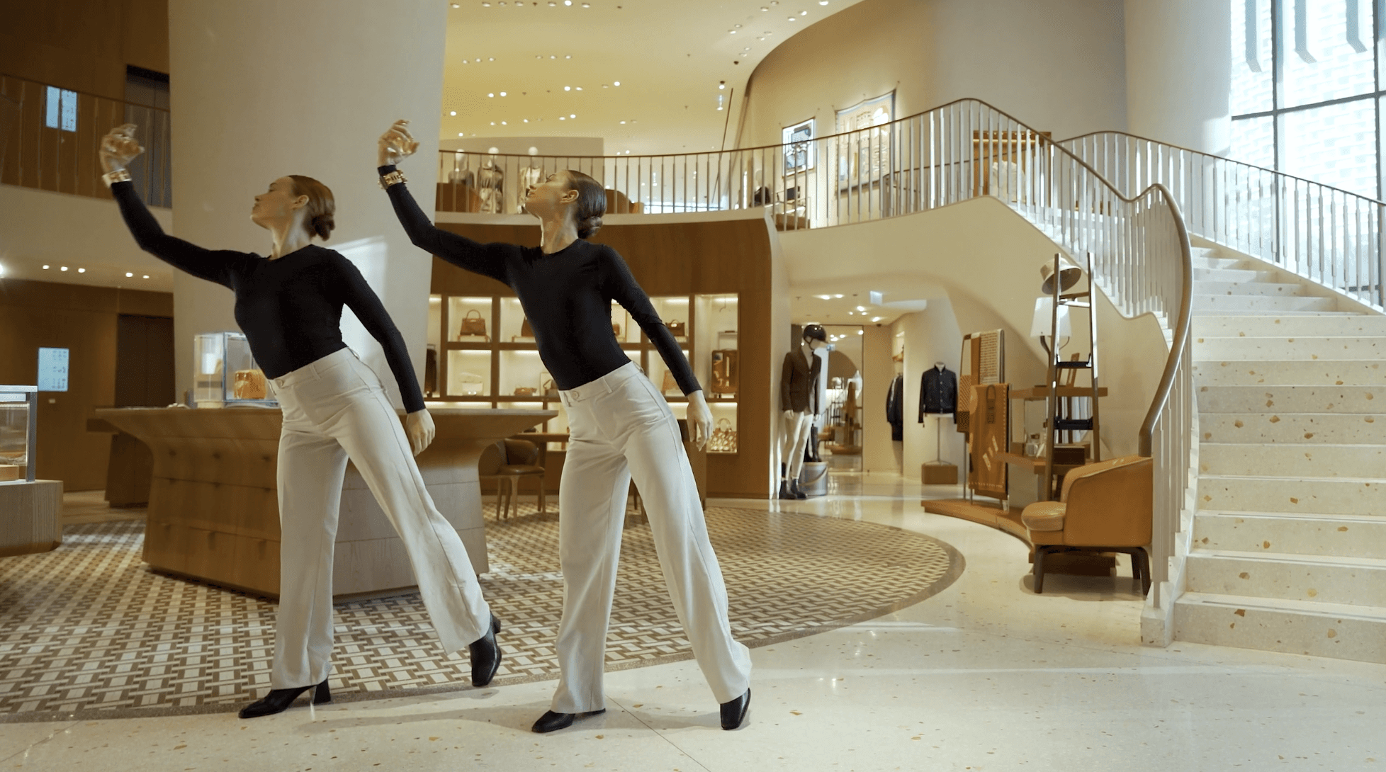 2 Hermes dancers showcasing new perfume Hermes New Perfume Video Production | Relity Group 