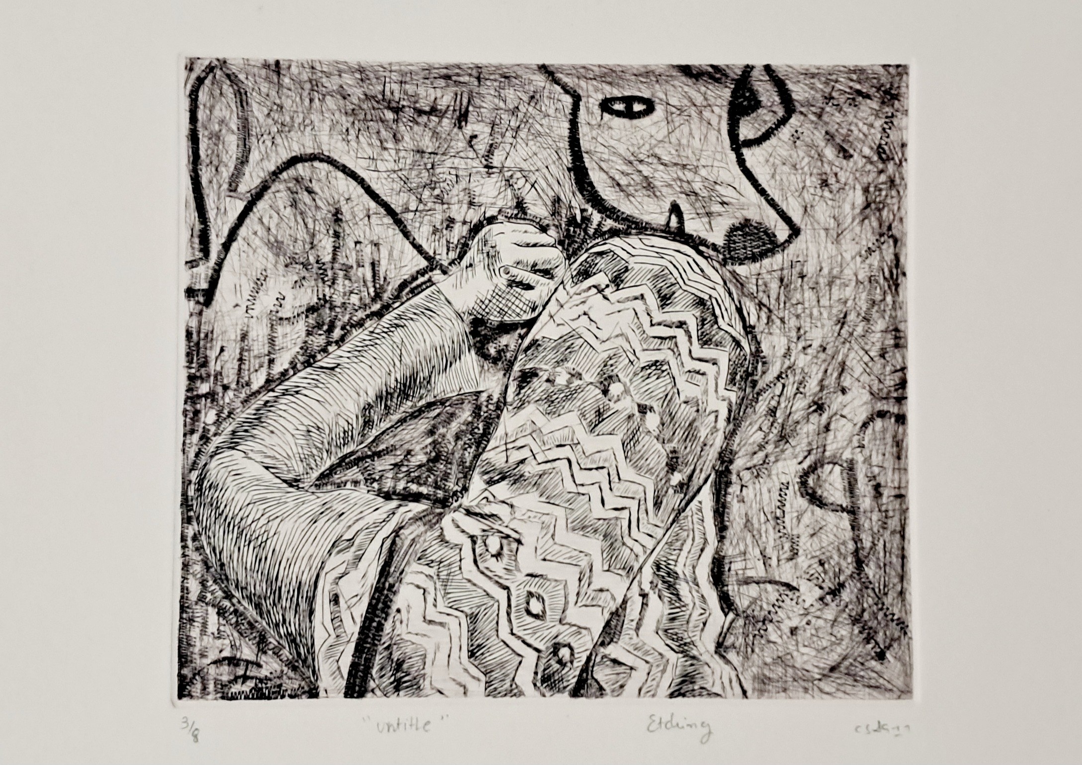 herd of sheep on road painting