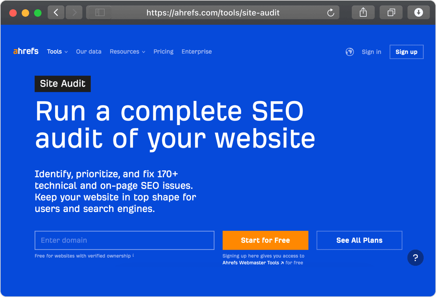 Ahrefs SEO Audit Tool