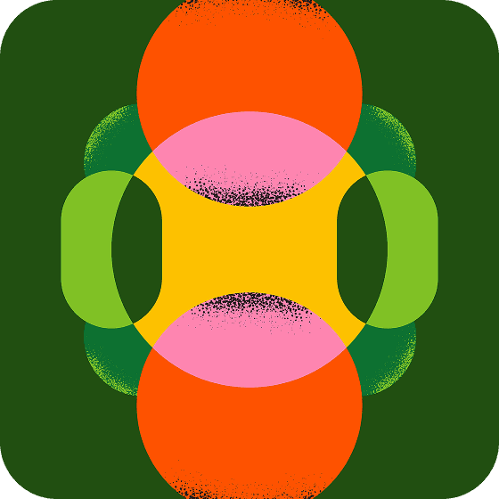 Colorful abstract on green background