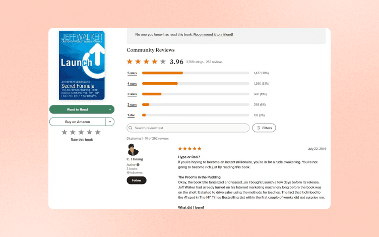 Goodreads community review