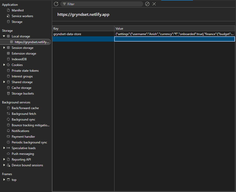 LocalStorage Screenshot