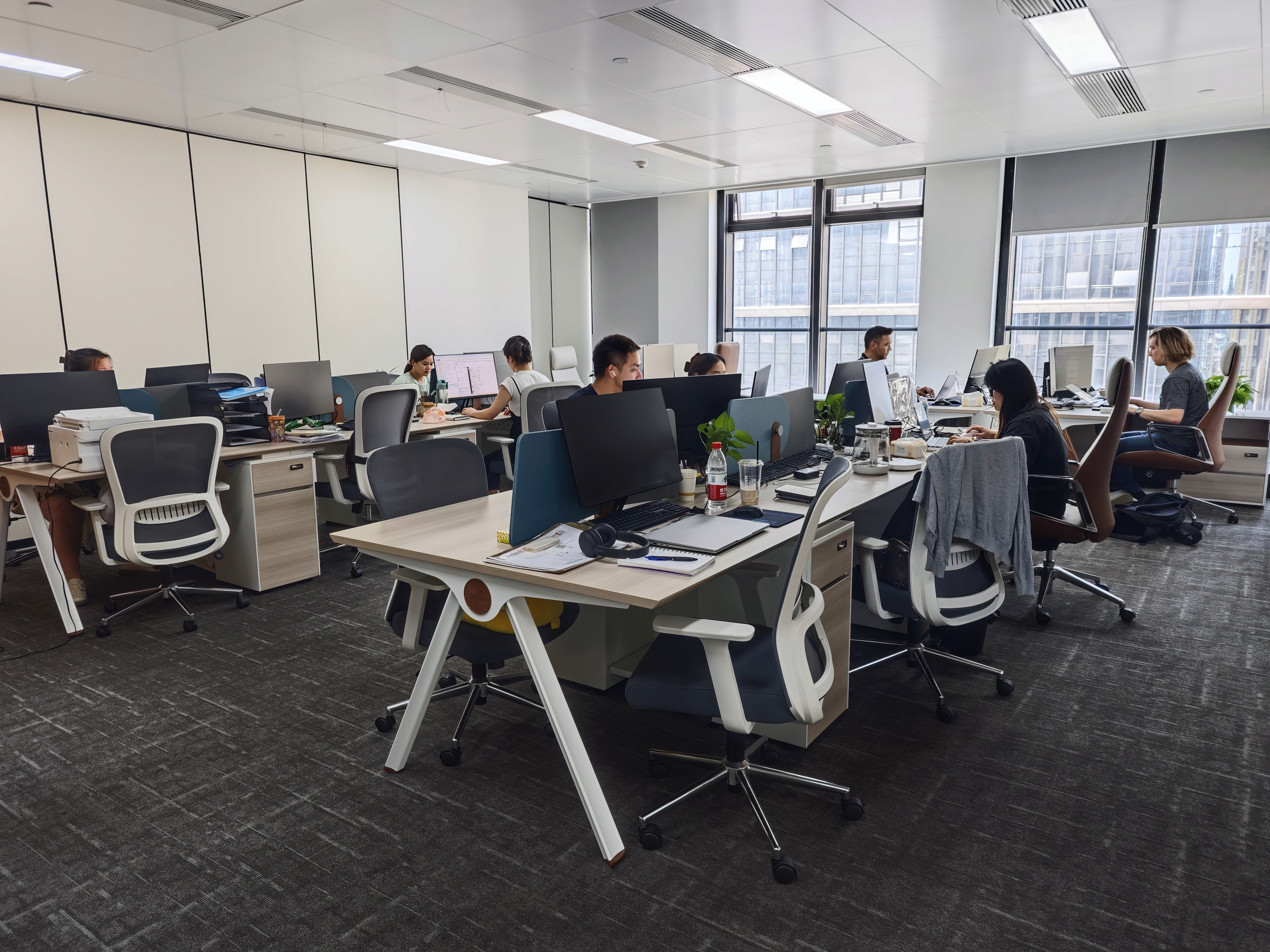 Grain storage silos and industrial facility