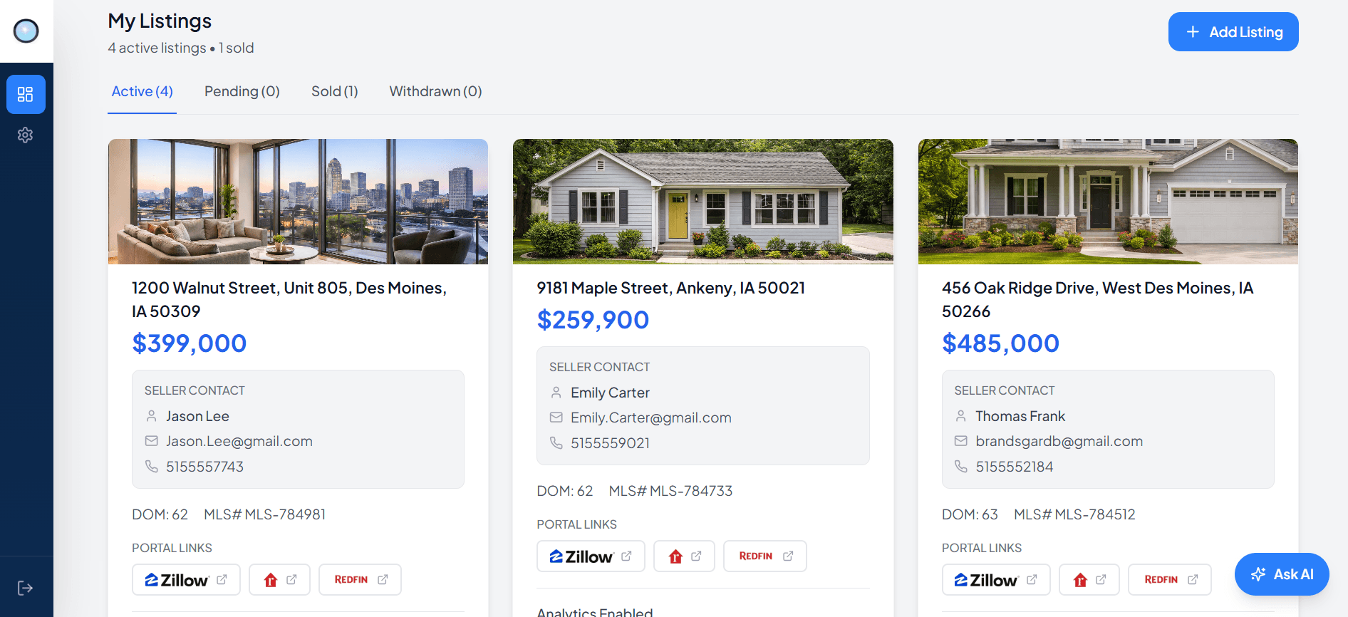 Selliscope dashboard