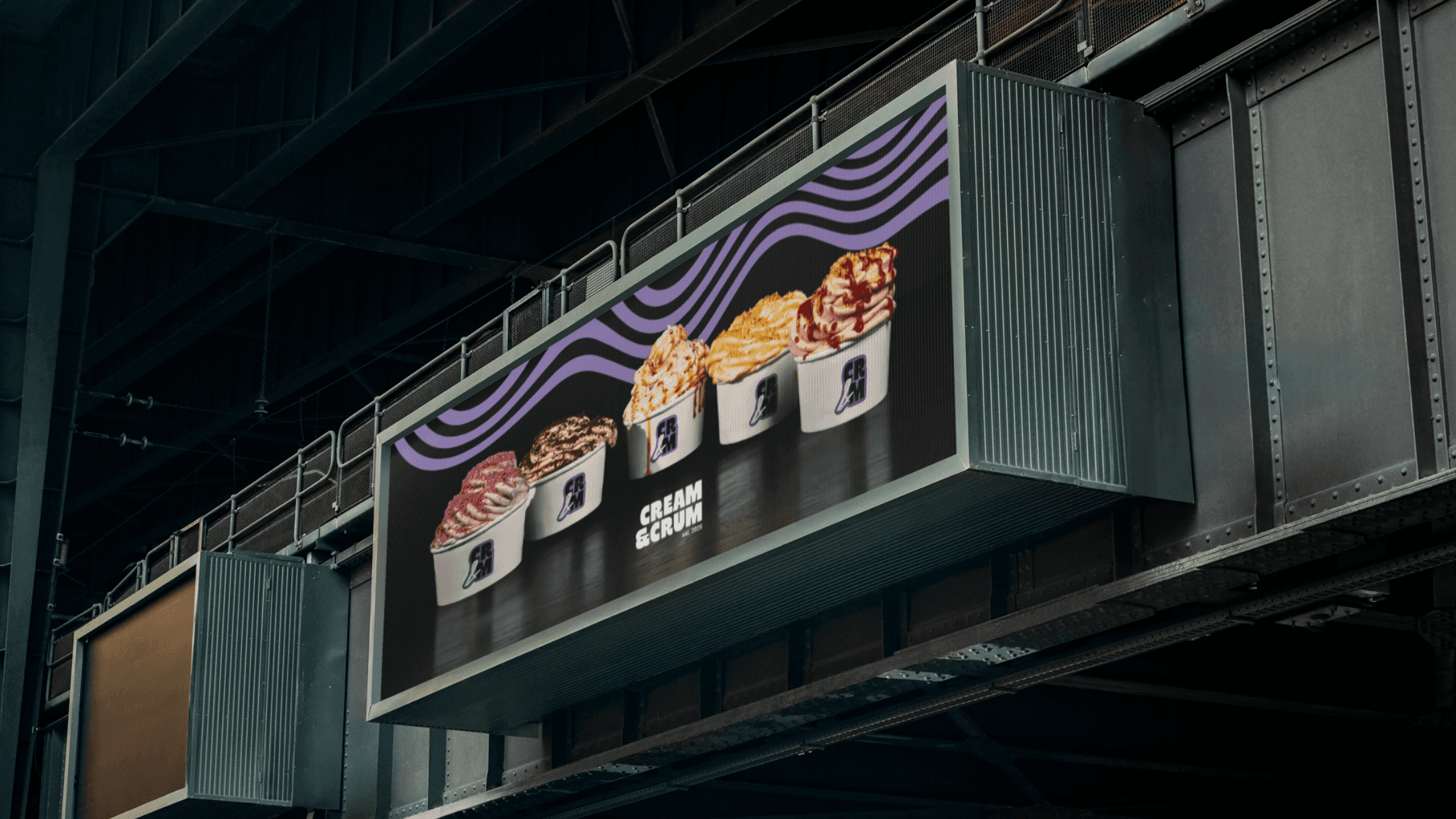 billboard cr&m creamandcrum branding ice cream