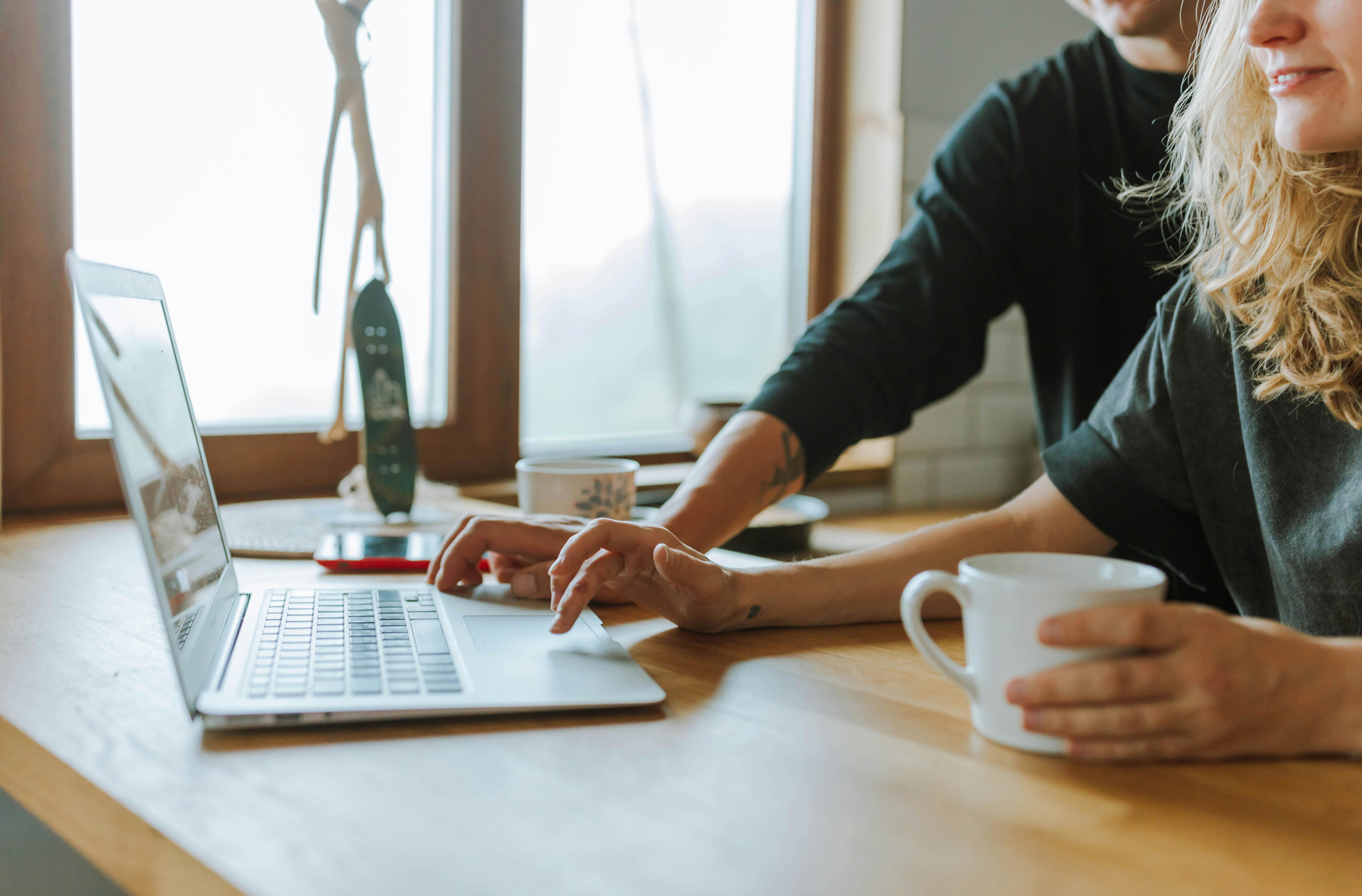 two people browsing online