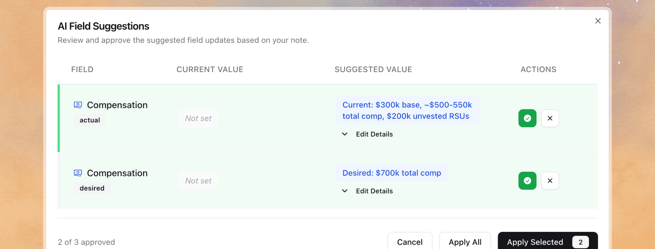 AI Compensation Suggestions | Stardex AI Feature