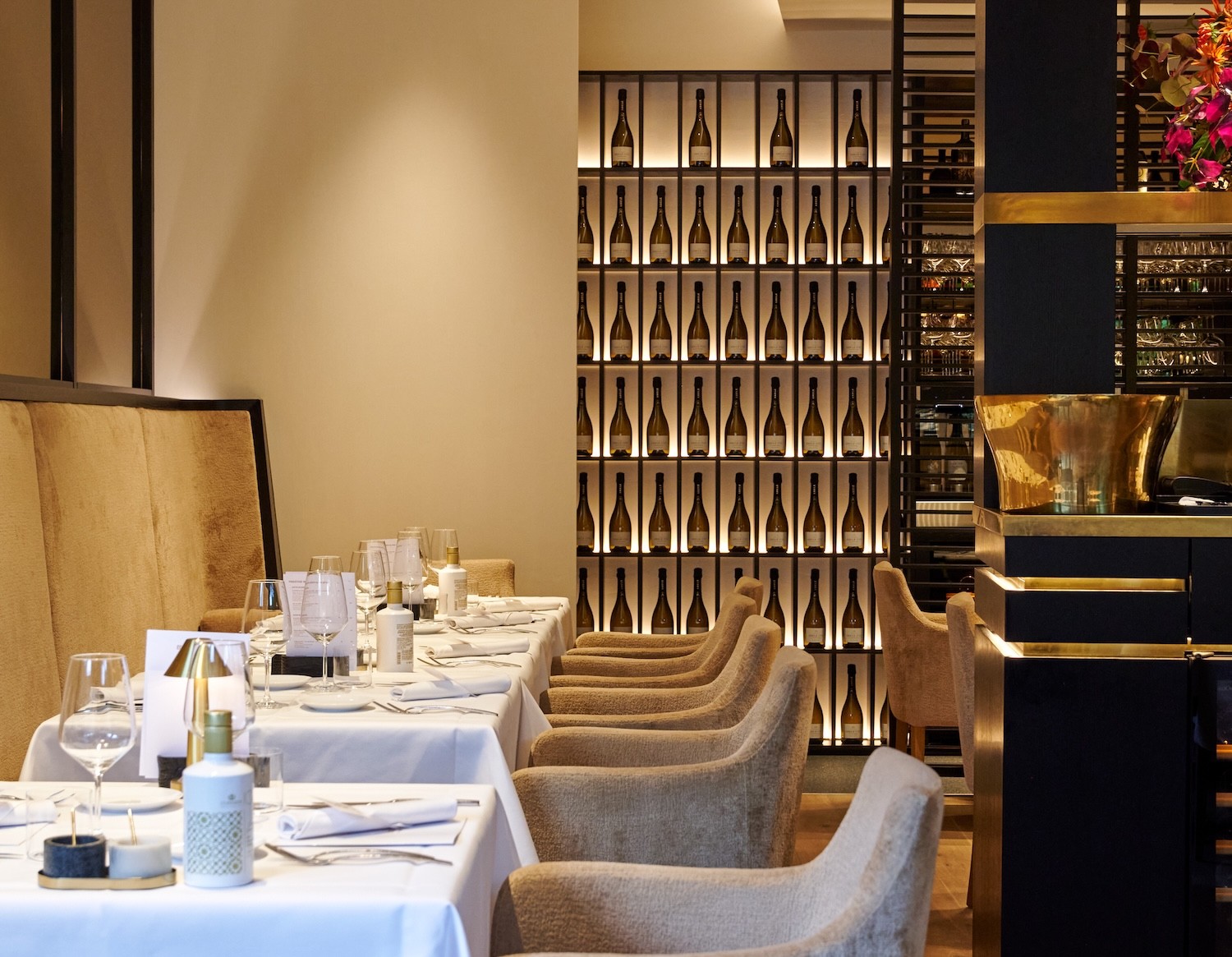 Atmospheric dining room interior at La Fontanella Hasselt