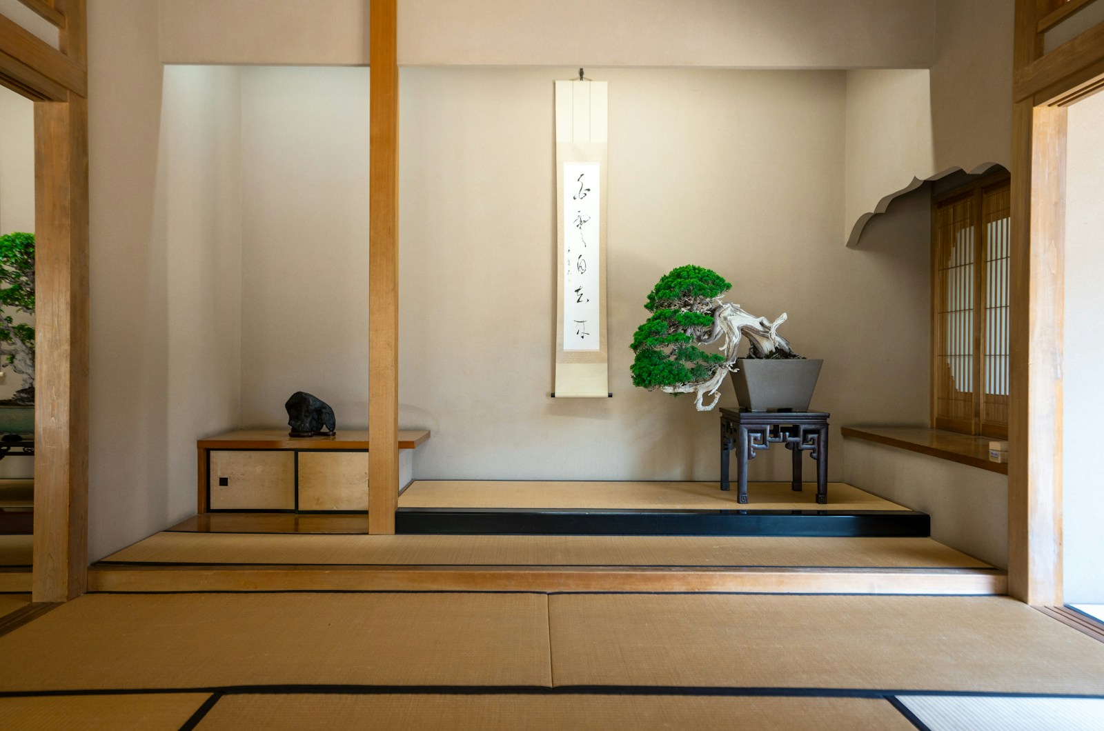 A traditional Japanese tatami room in a high-end ryokan