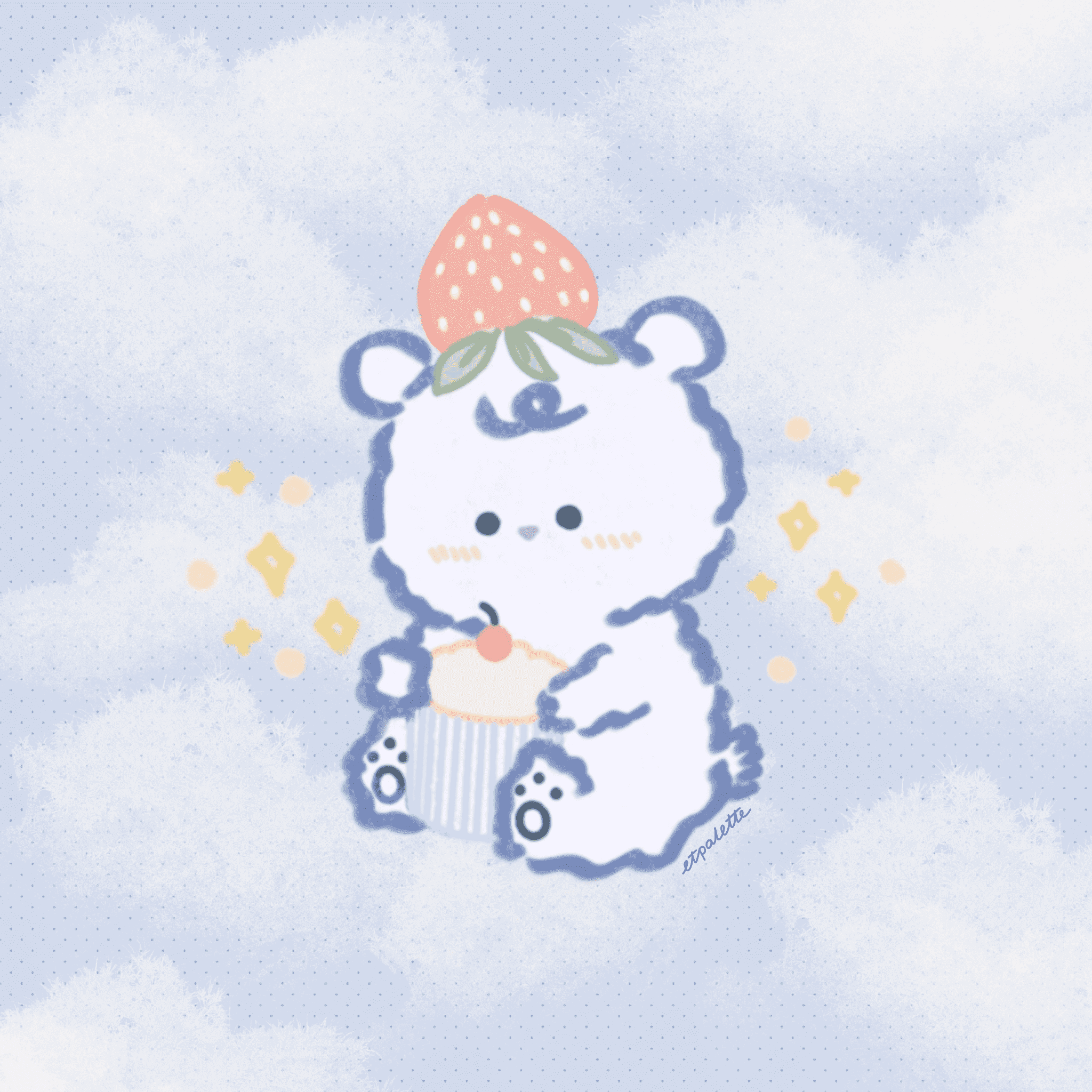 bear in clouds illustration