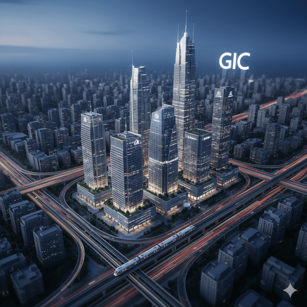 Modern sleek residential towers in the GIC urban skyline