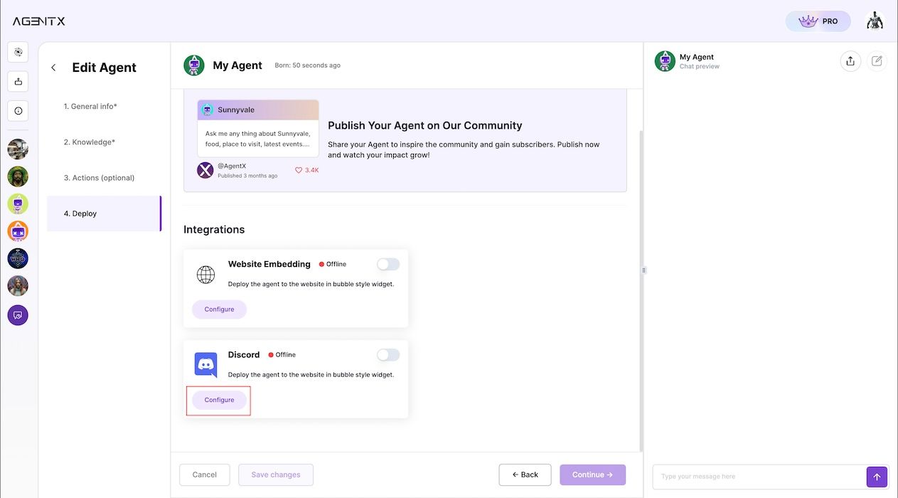 AgentX integrate with Discord