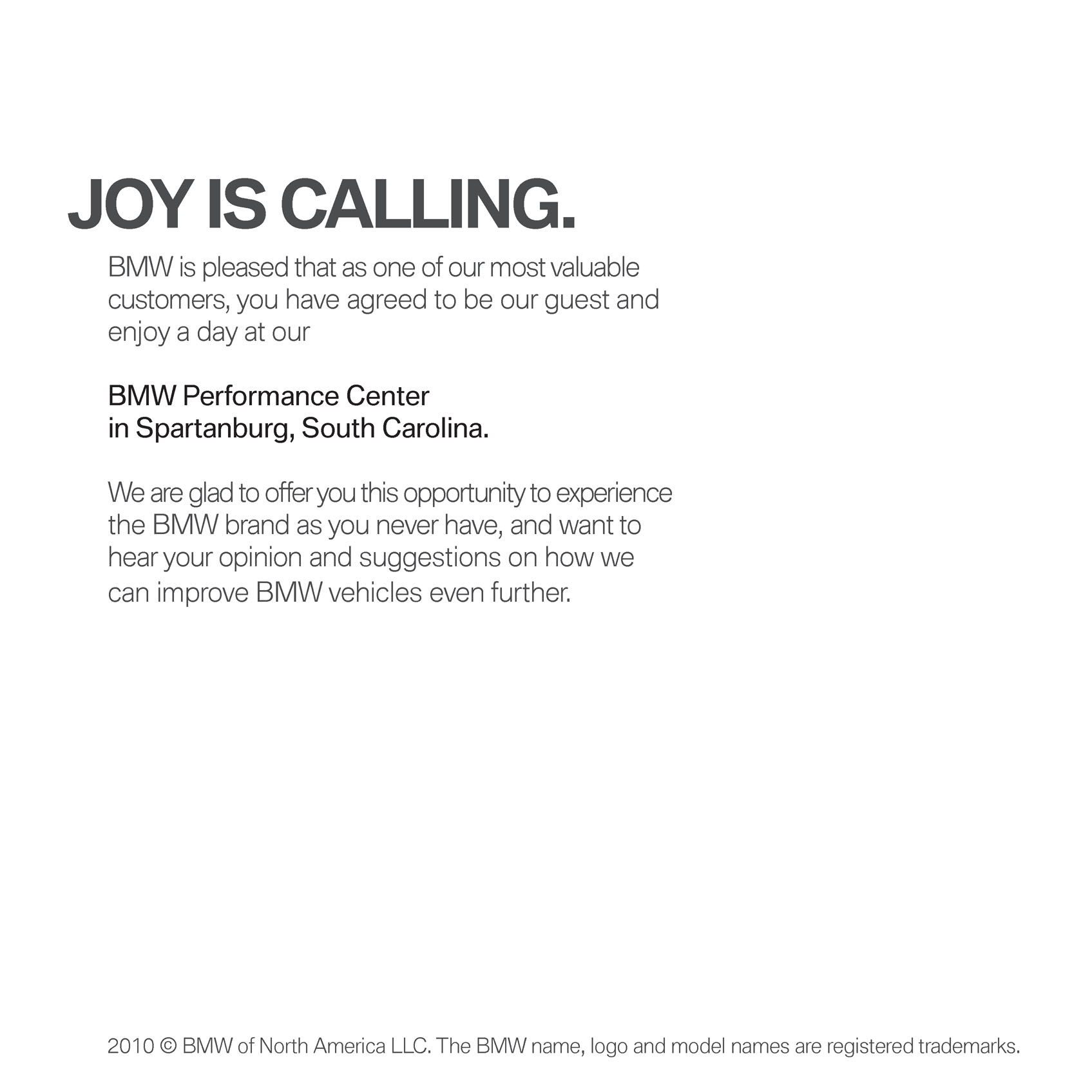 BMW USA Cool Down Focus Group Ticket Sample