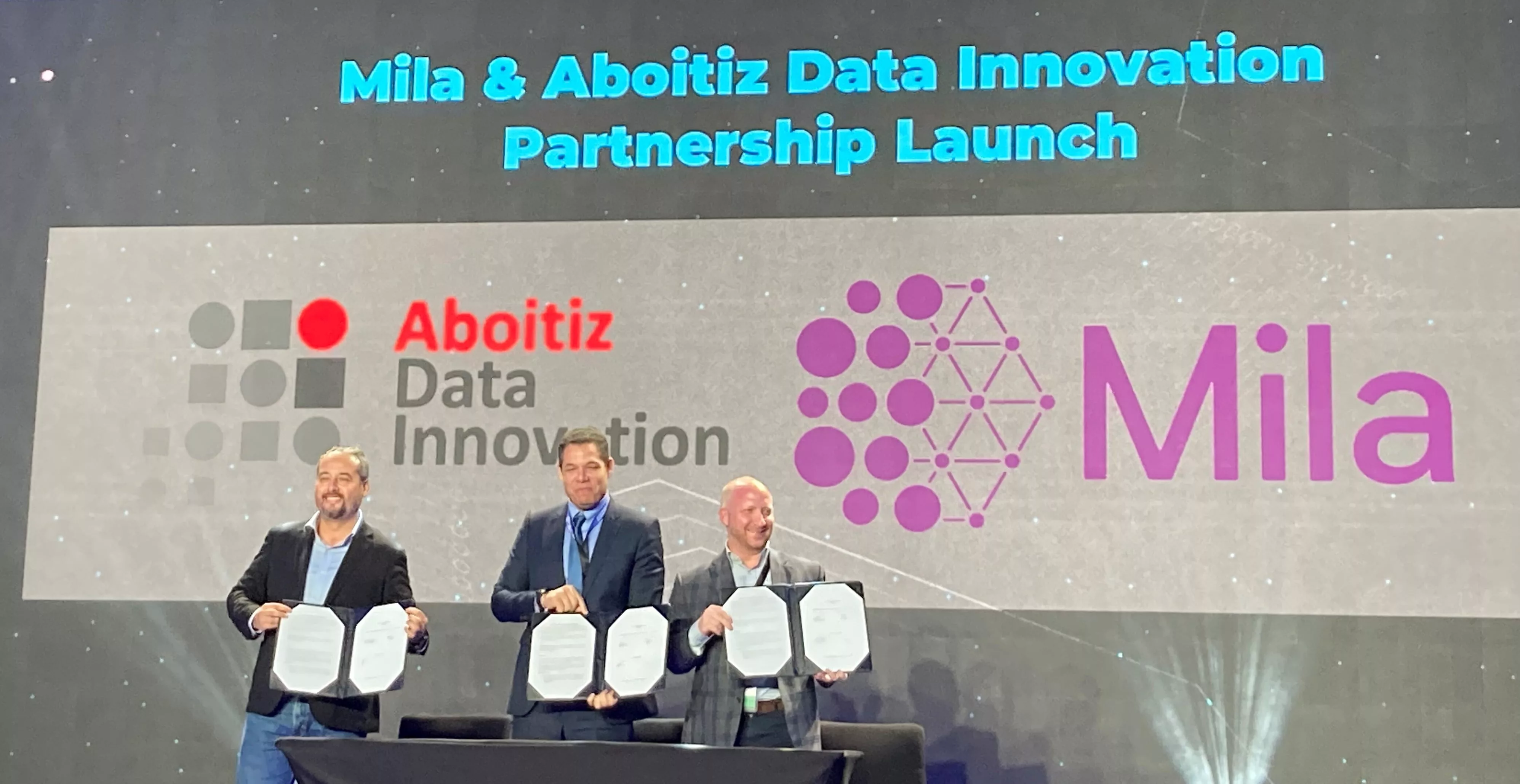 MoU signing betweet Aboitiz Data Innovation and Mila 