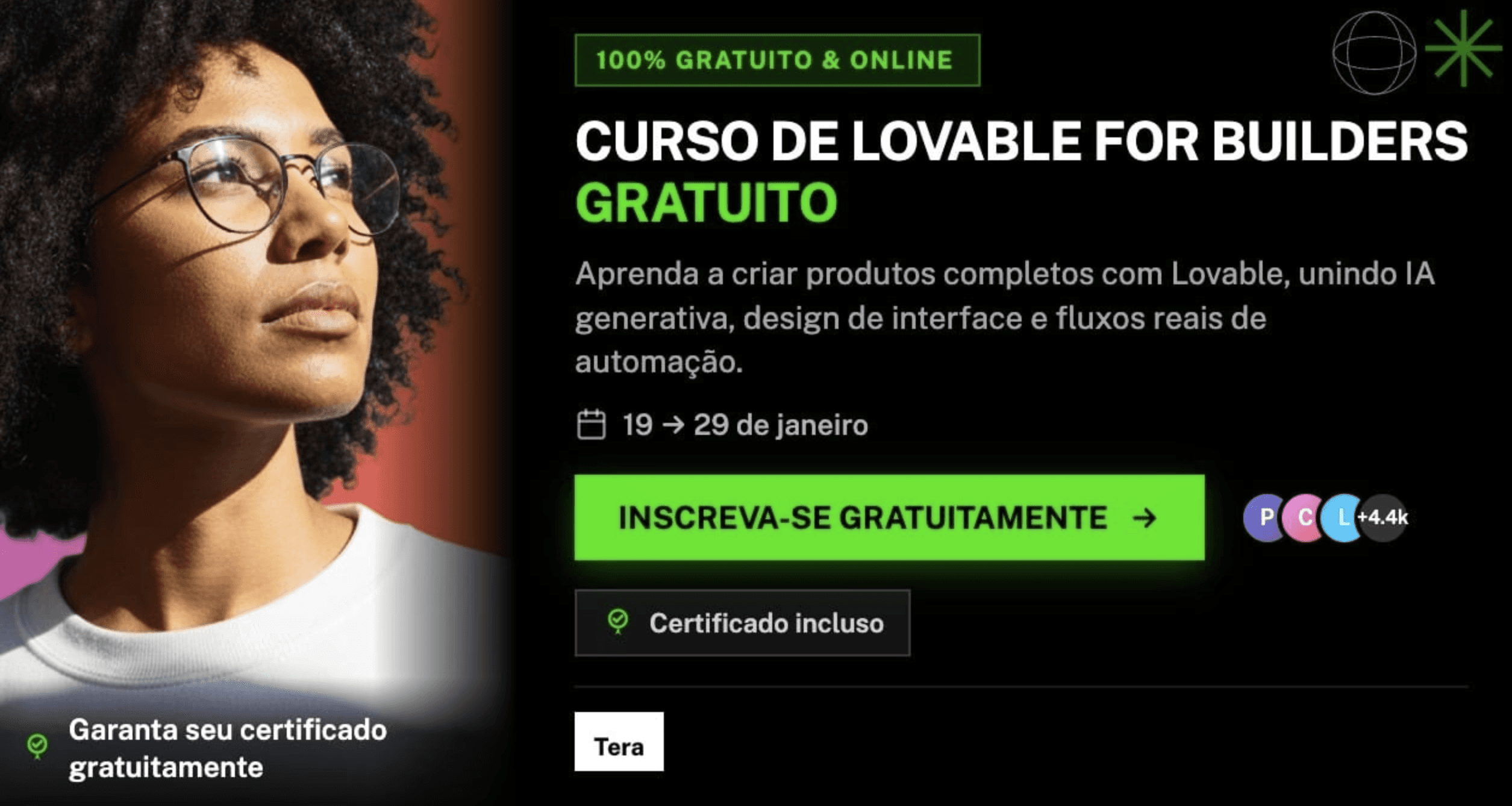 Banner do curso de lovable for builders gratuito